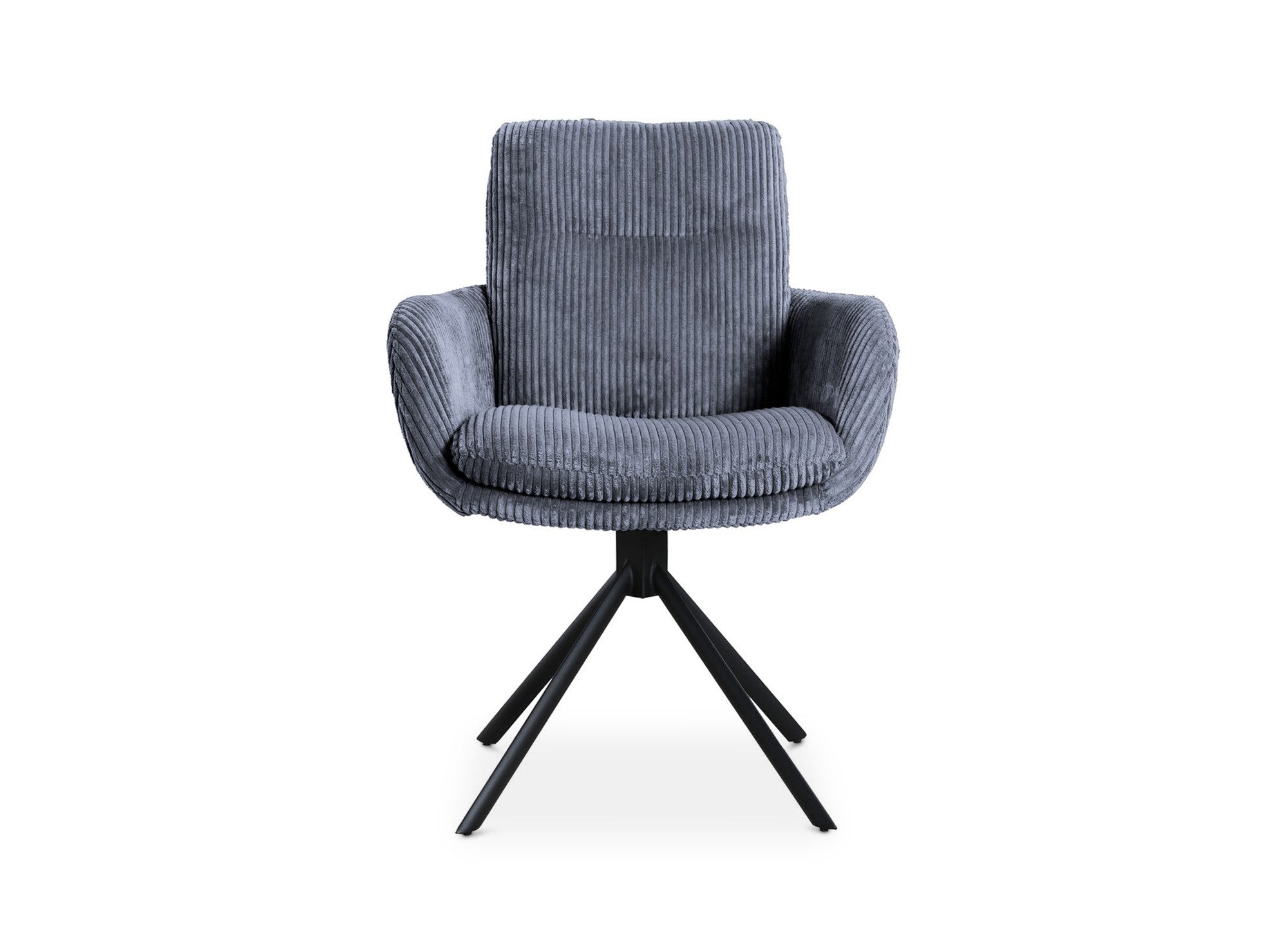 Silla de diseño LOLA con reposabrazos en pana gris