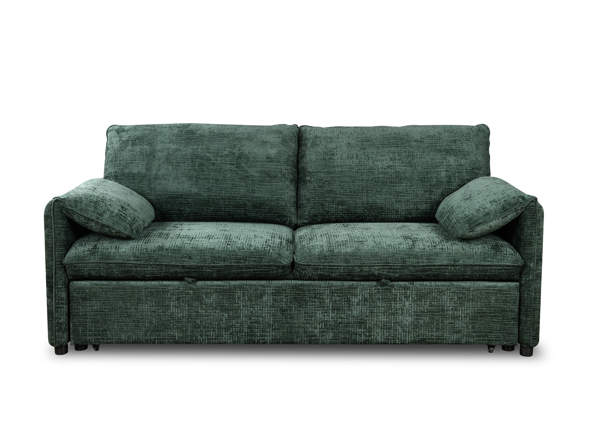 Sofá cama LAMAR de 3 plazas en terciopelo verde jaspeado