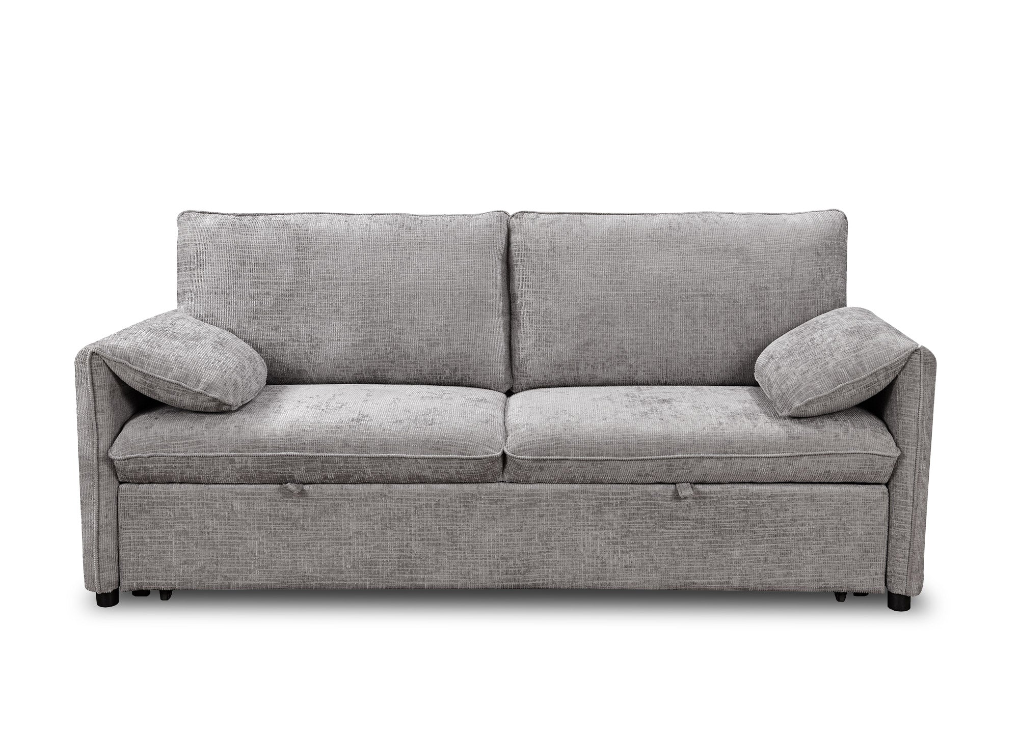 Sofá cama LAMAR de 3 plazas en terciopelo gris jaspeado