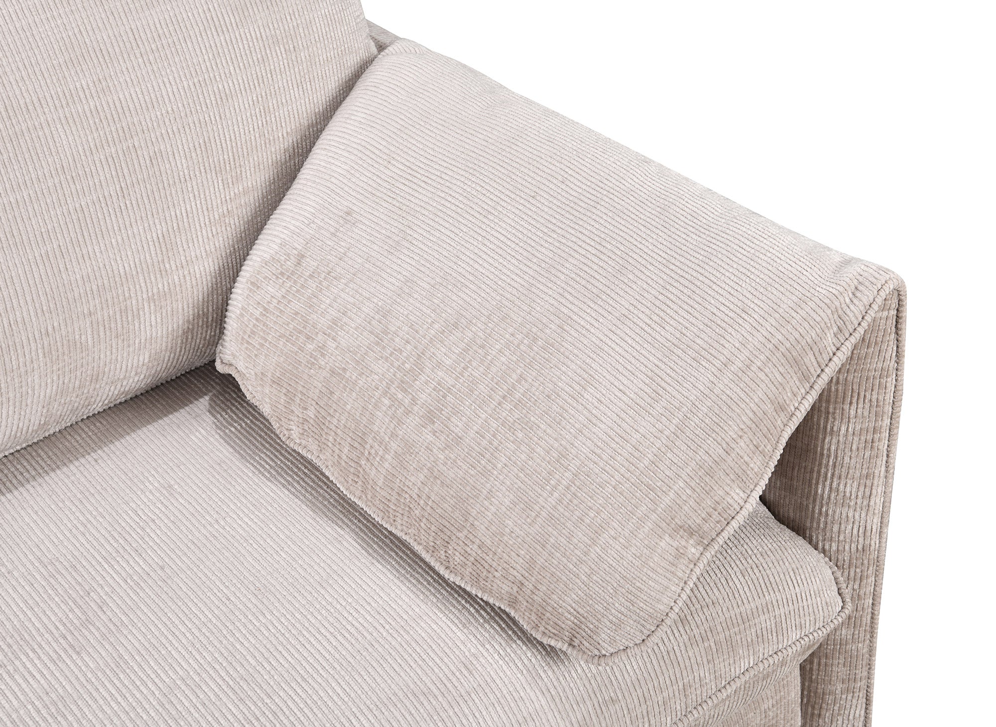 Sofá cama LAMAR de 3 plazas en terciopelo jaspeado beige