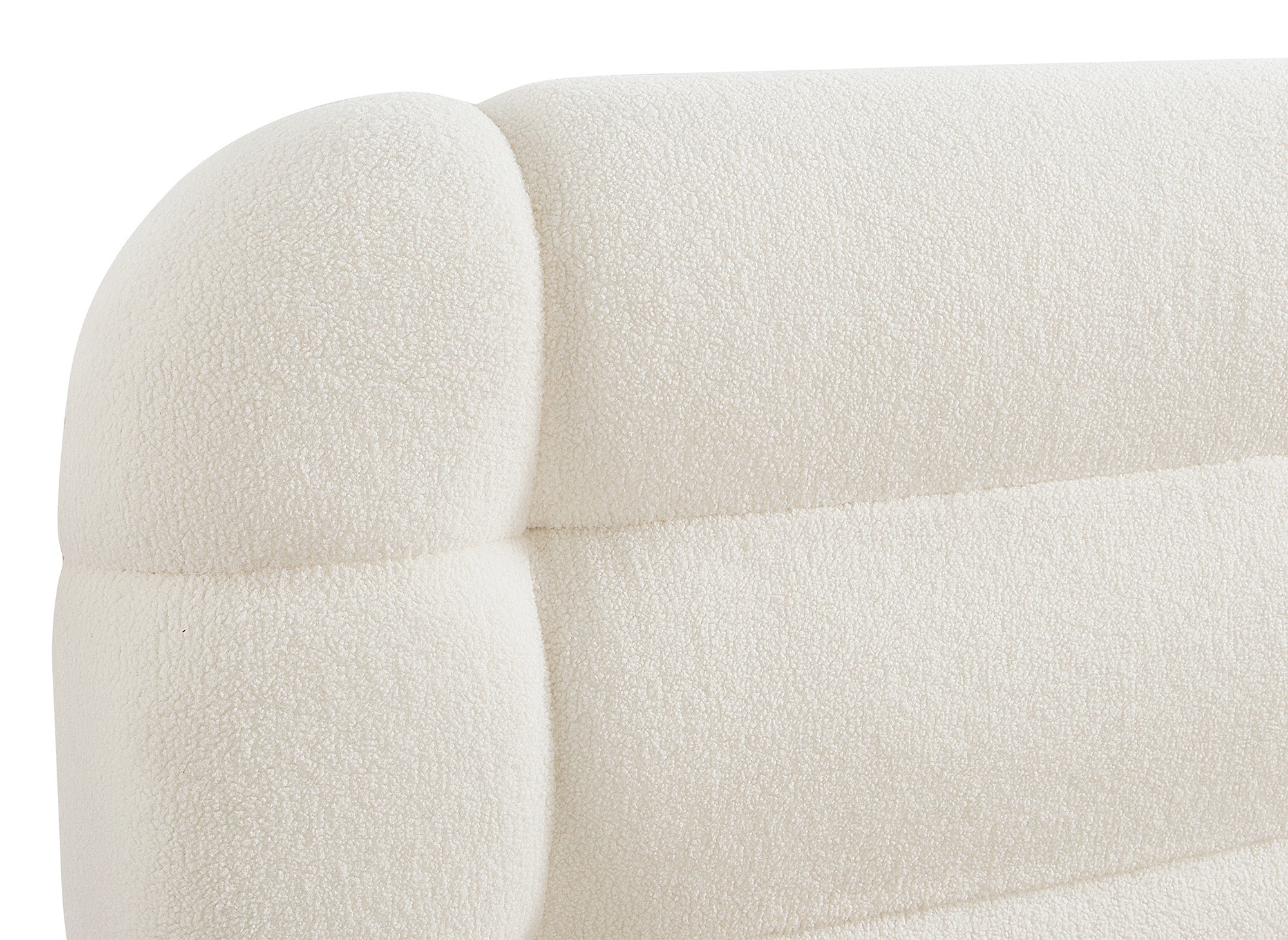 YOURI Cama doble de tela bouclé color crudo 180x200 cm