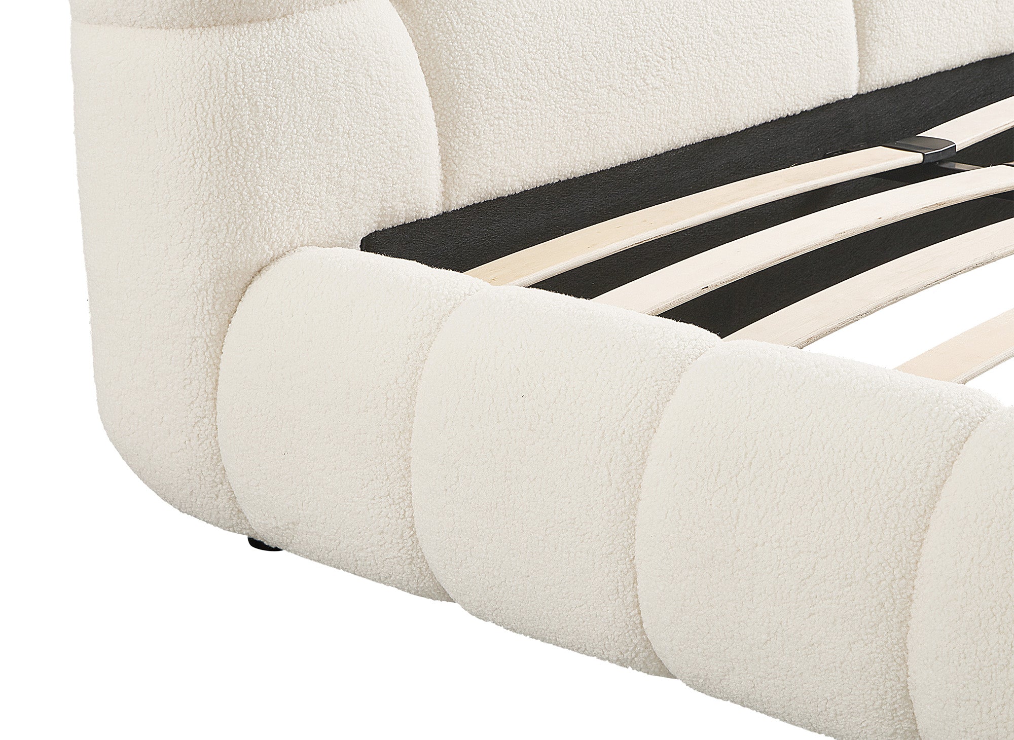 YOURI Cama doble de tela bouclé color crudo 140x190 cm