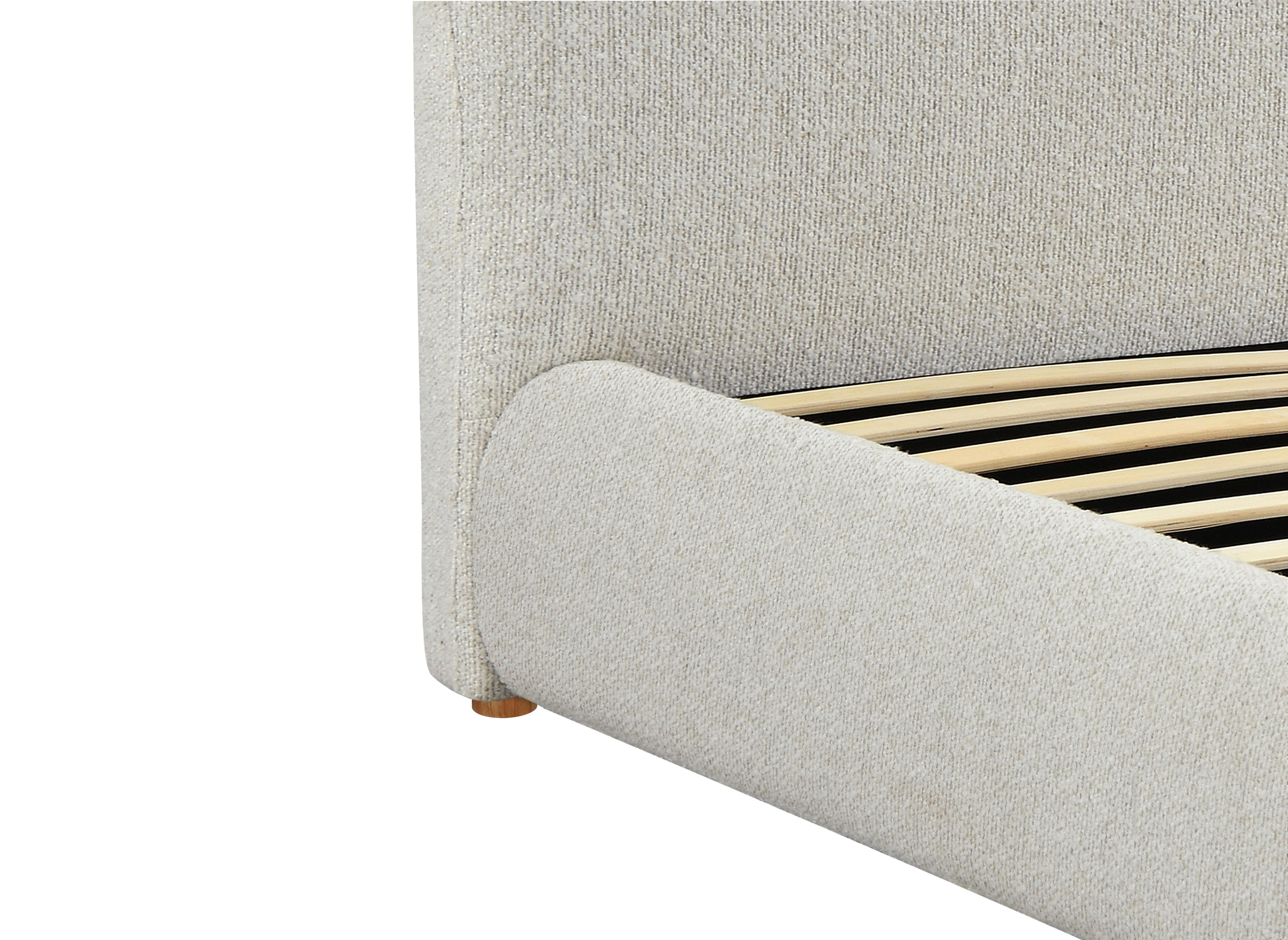 Cama doble PAMELA blanca con efecto piel de oveja (140 x 190 cm)