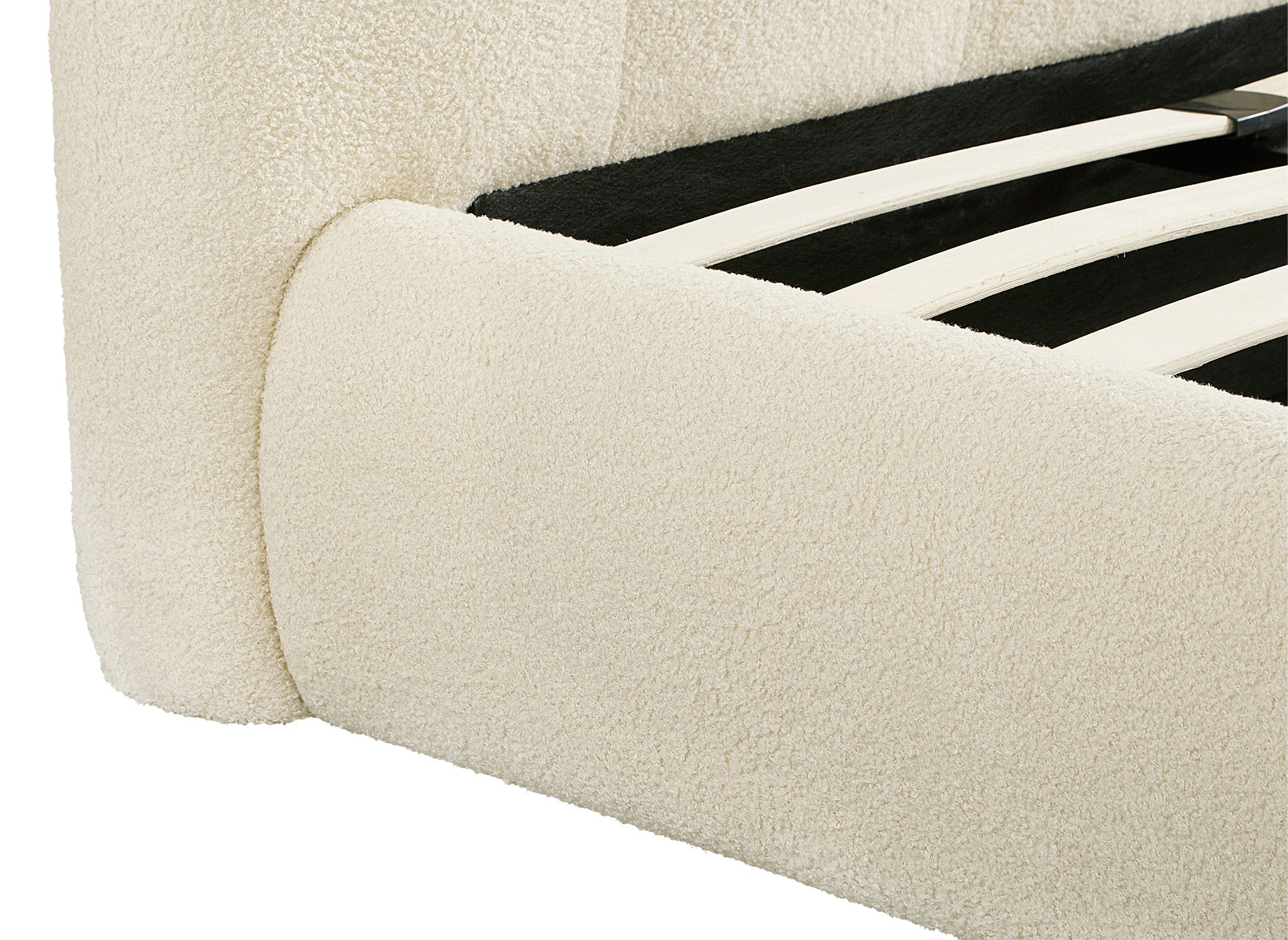 Cama doble de tejido bouclé beige 180x200cm BISCUIT