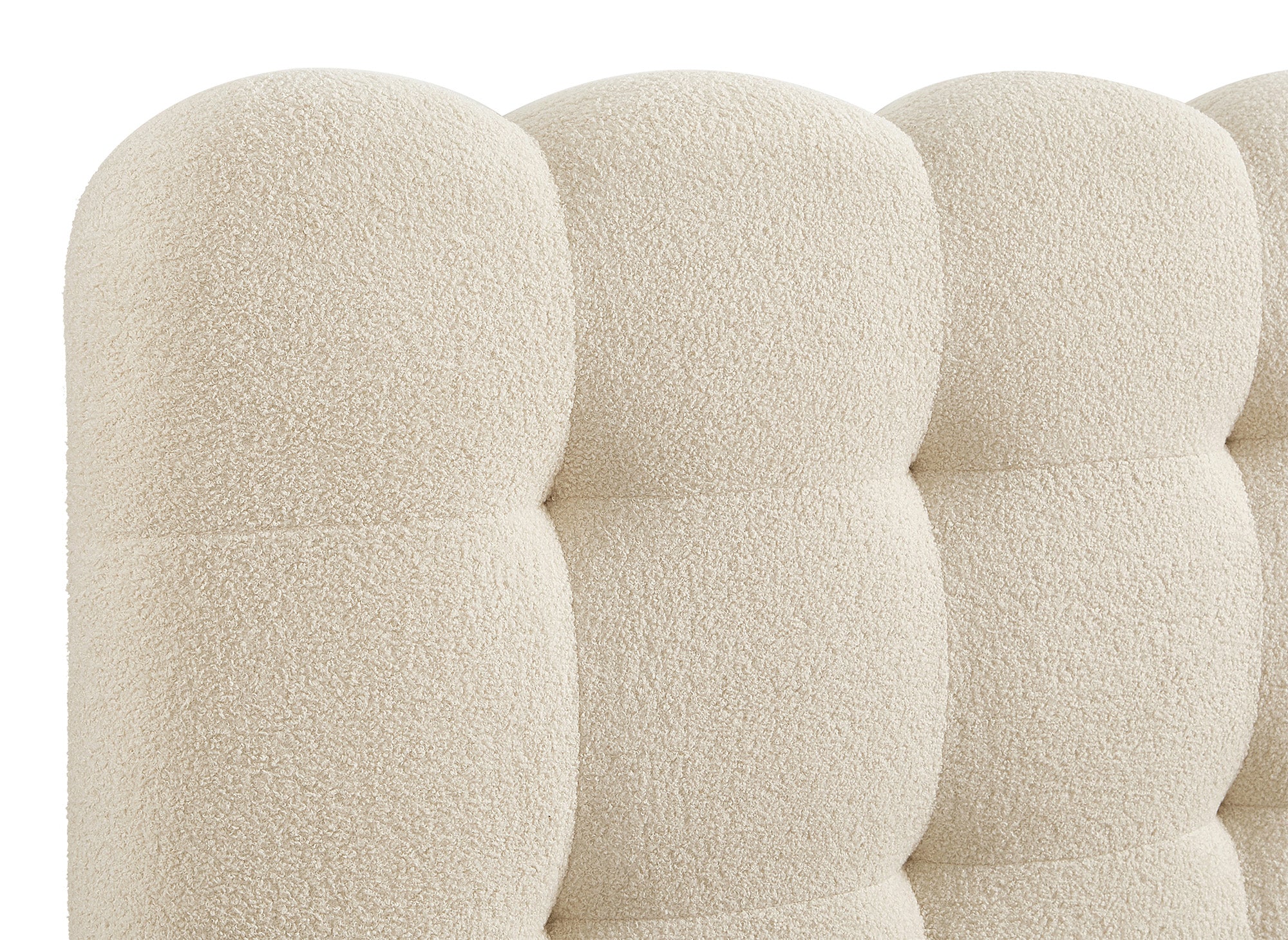 Cama doble de tejido bouclé beige 180x200cm BISCUIT
