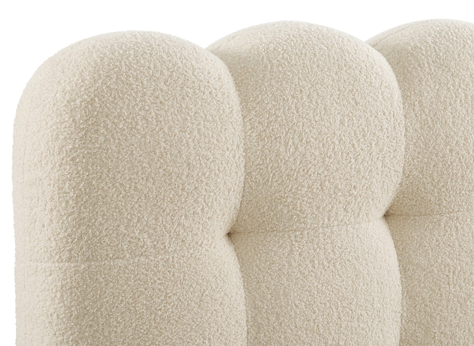 Cama doble de tejido bouclé beige 140x190cm BISCUIT