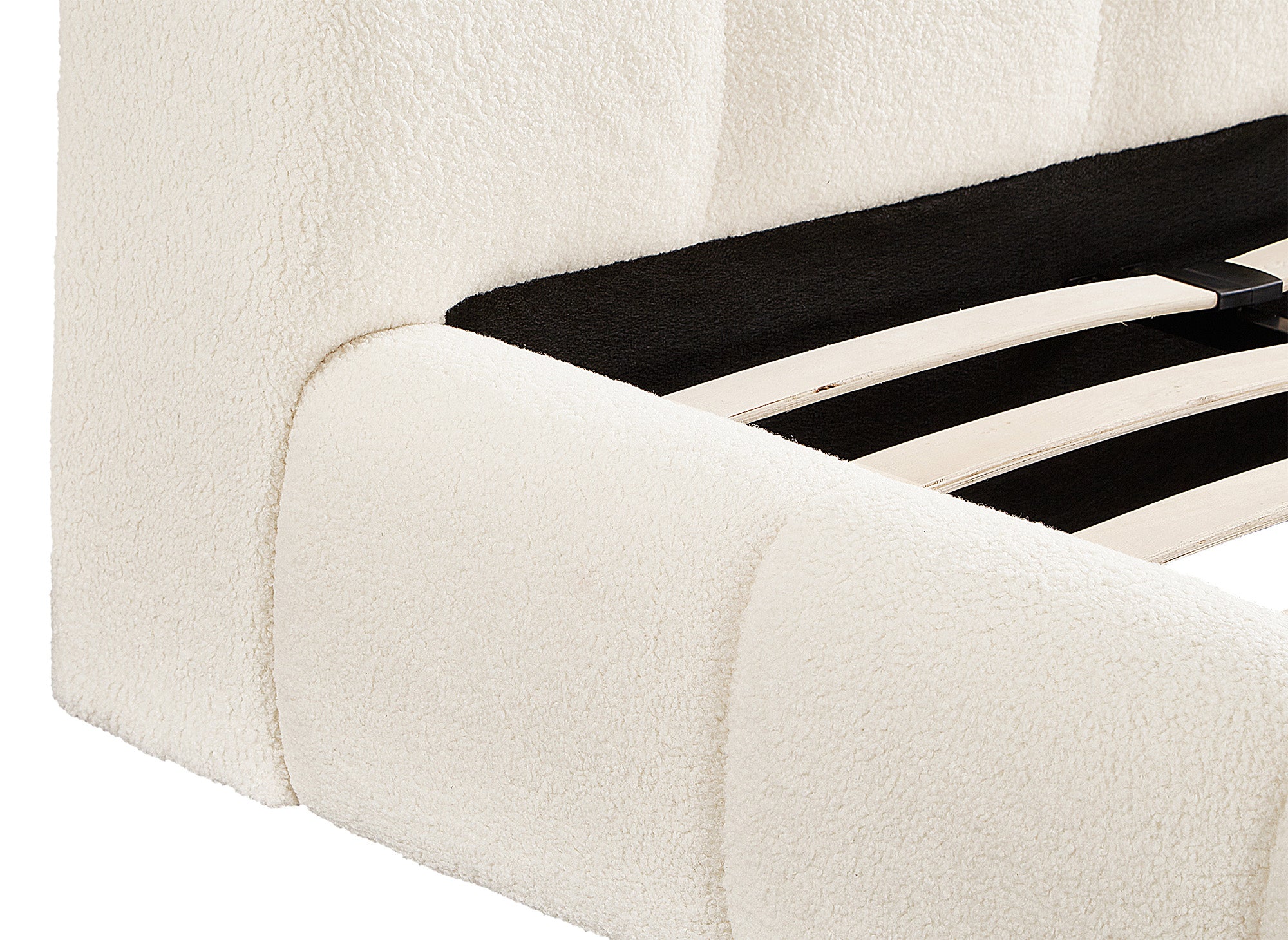 Cama doble GEORGINA crudo bouclé 140x190 cm