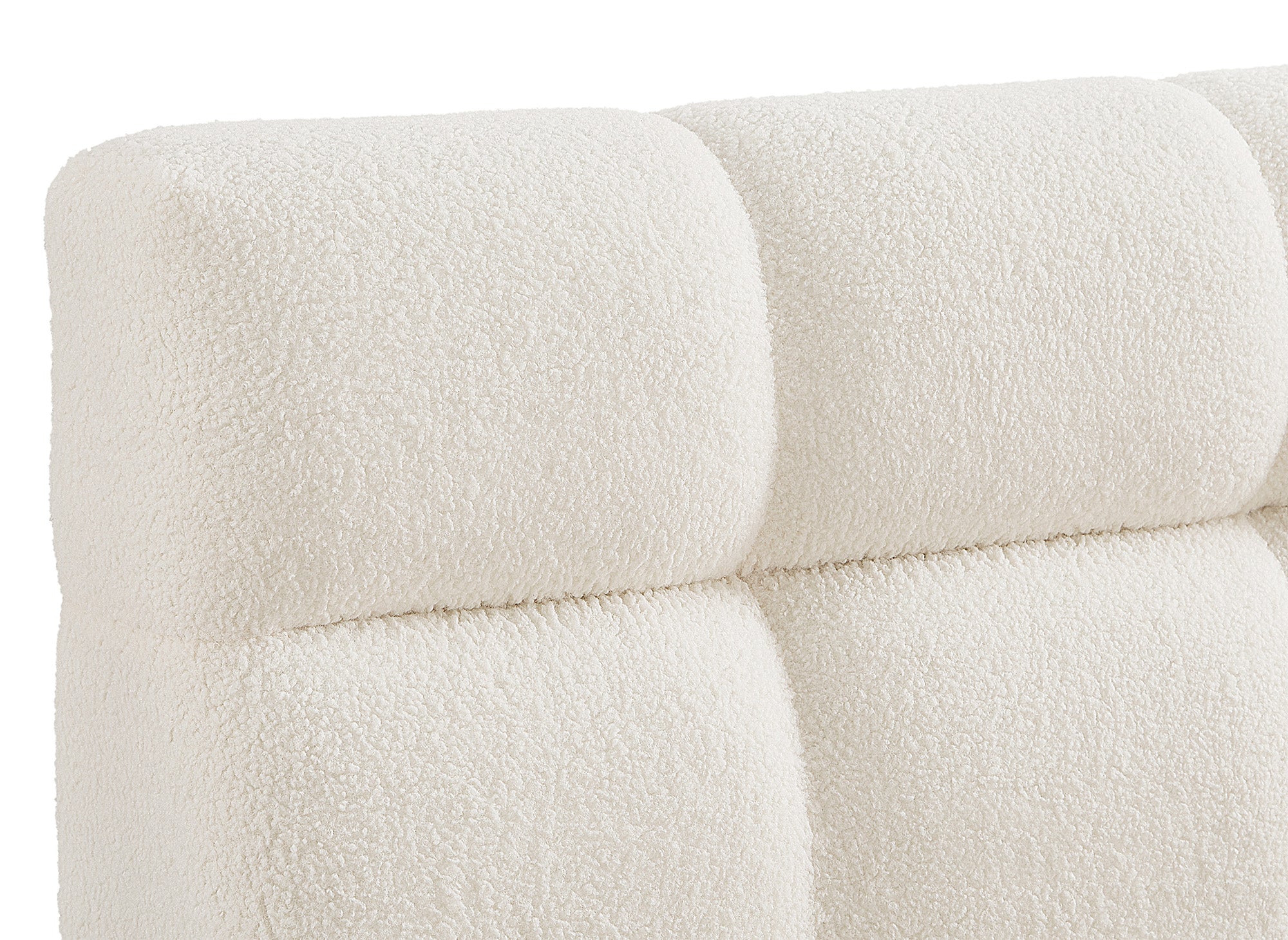 Cama doble GEORGINA crudo bouclé 140x190 cm