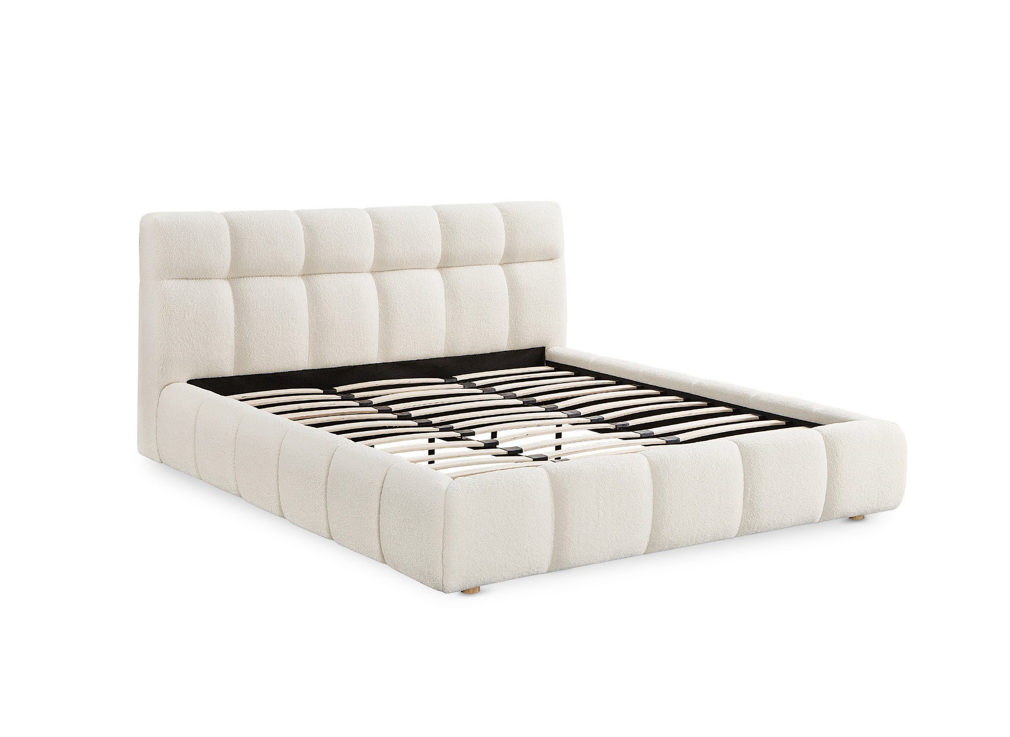 Cama doble GEORGINA crudo bouclé 140x190 cm