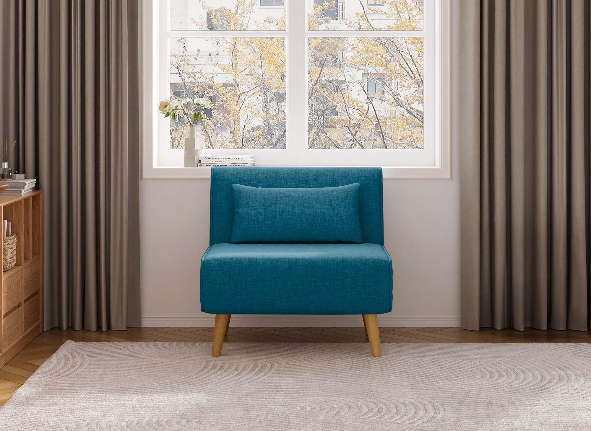 Sillón convertible TONKA en tela azul