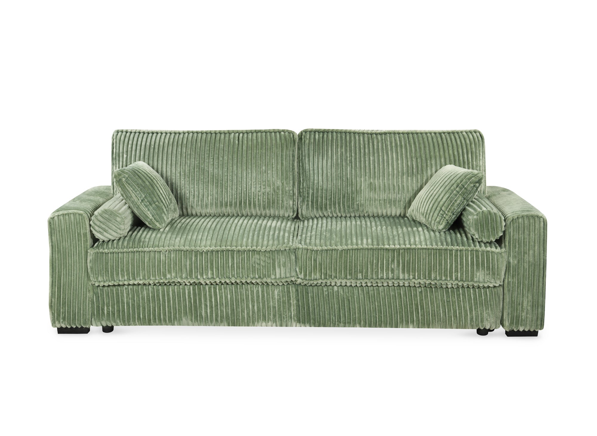 Sofá cama de 3 plazas ALINE en pana verde gruesa