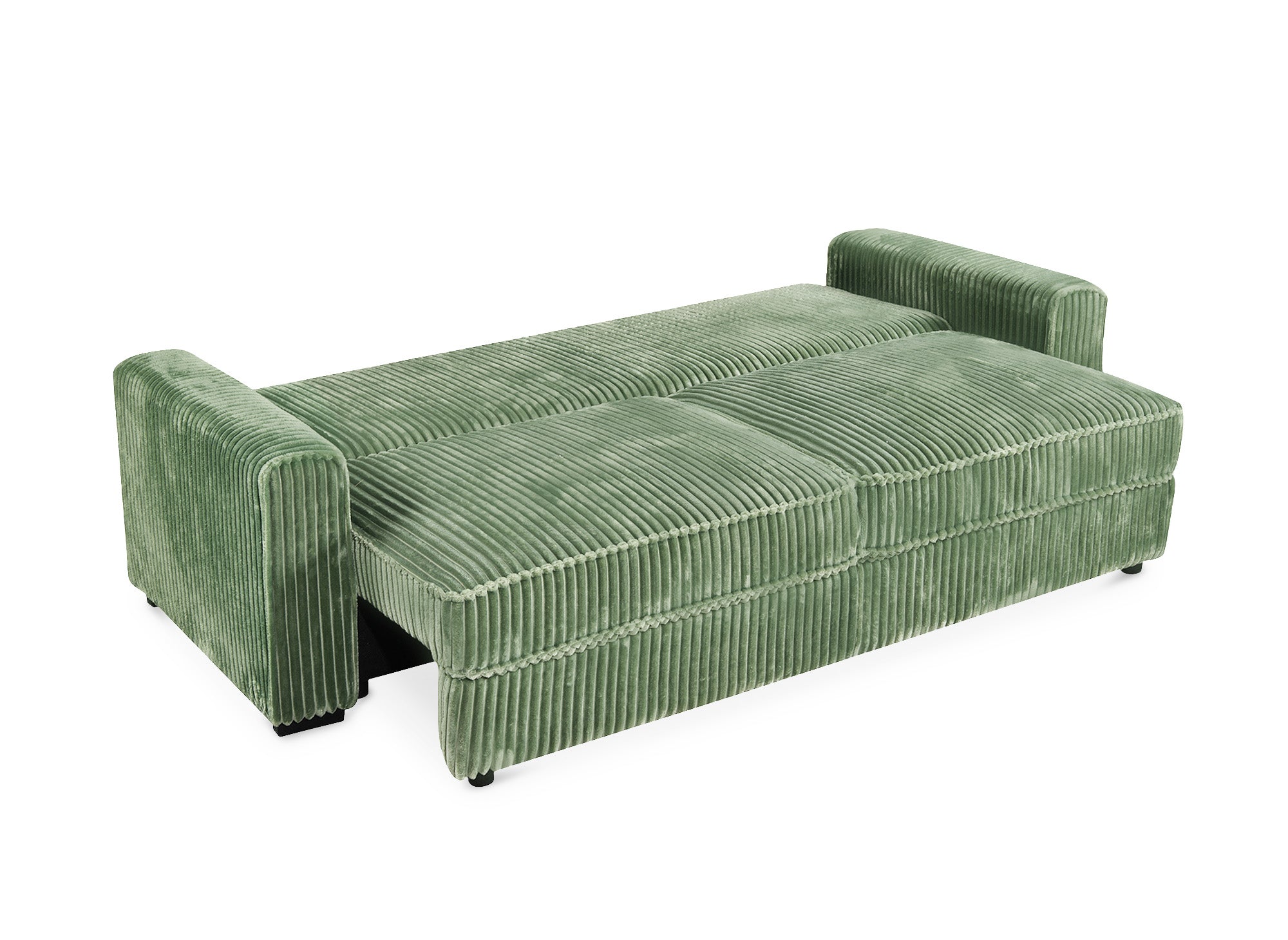 Sofá cama de 3 plazas ALINE en pana verde gruesa