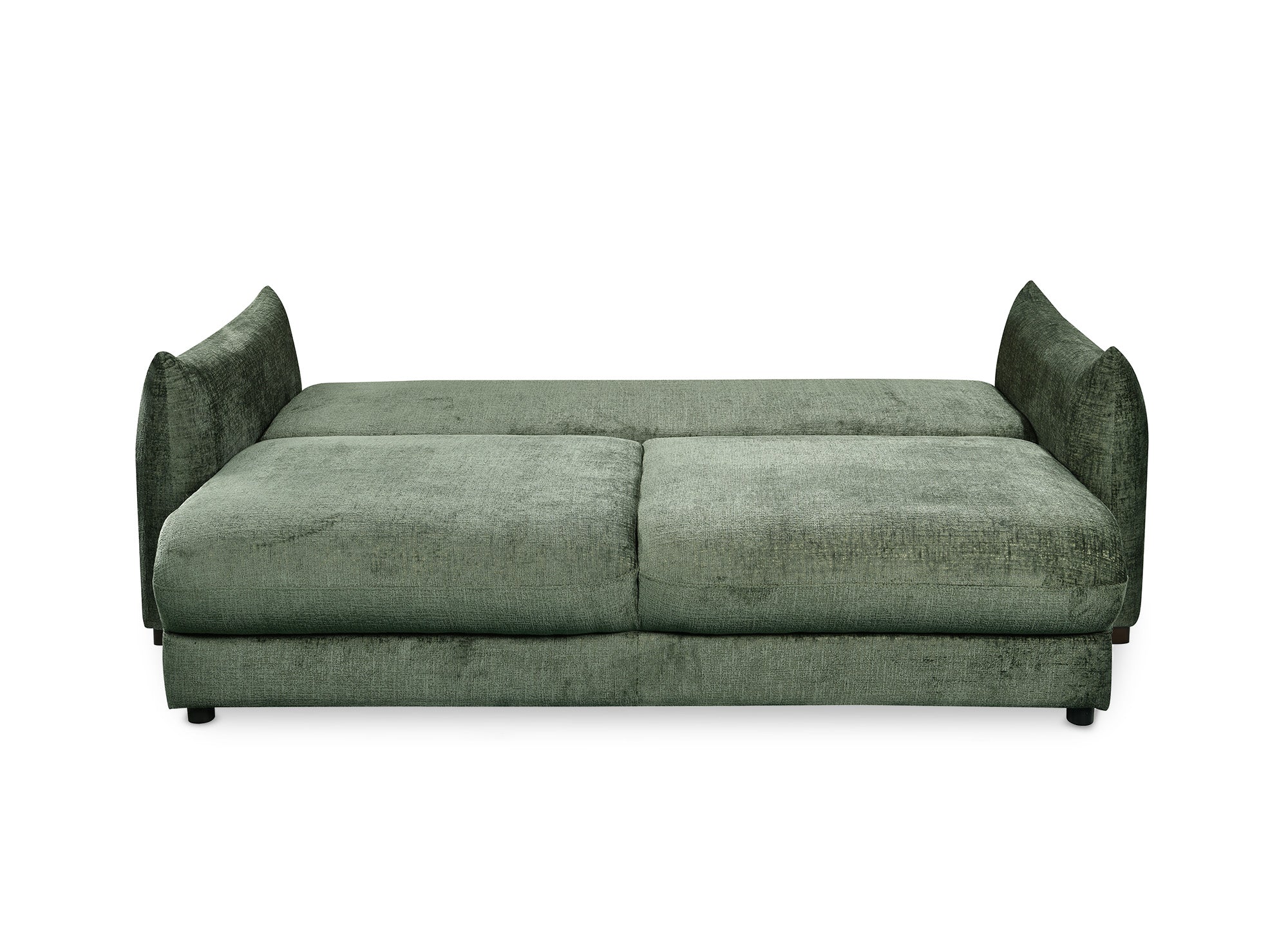 Sofá cama de 3 plazas COLBY con almacenaje en terciopelo caqui jaspeado