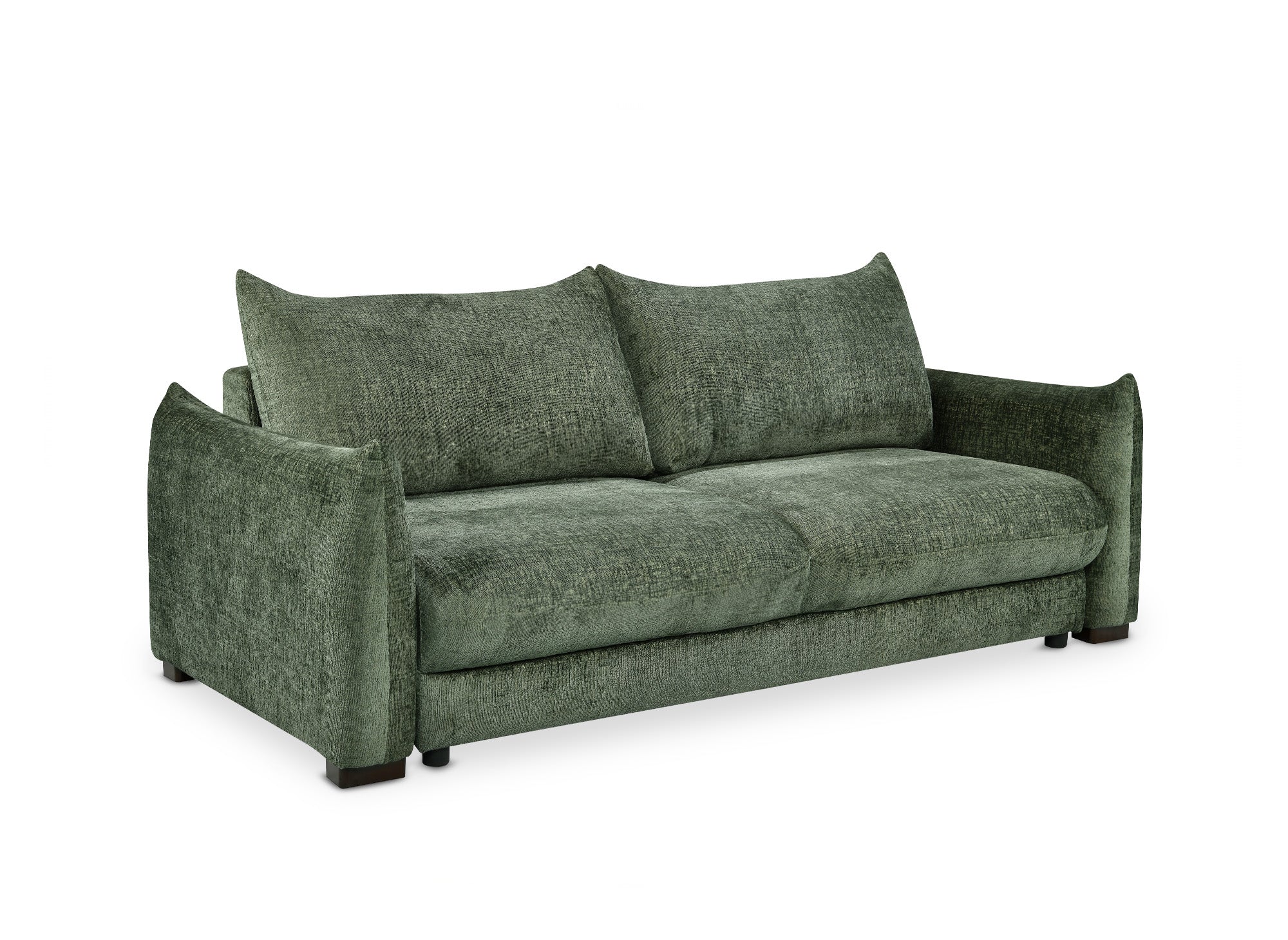 Sofá cama de 3 plazas COLBY con almacenaje en terciopelo caqui jaspeado