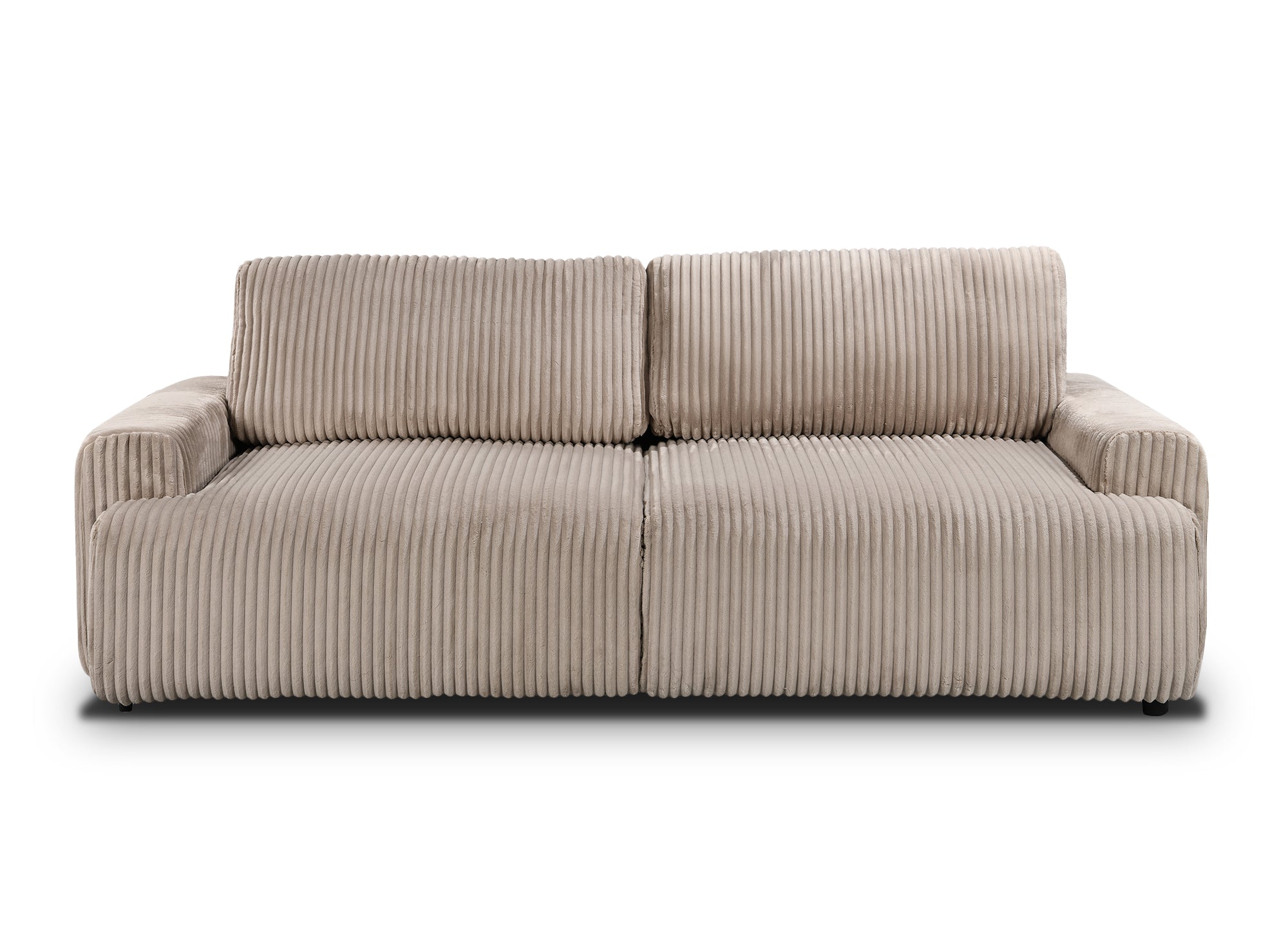 Sofá convertible MILO con almacenaje en pana gruesa color topo