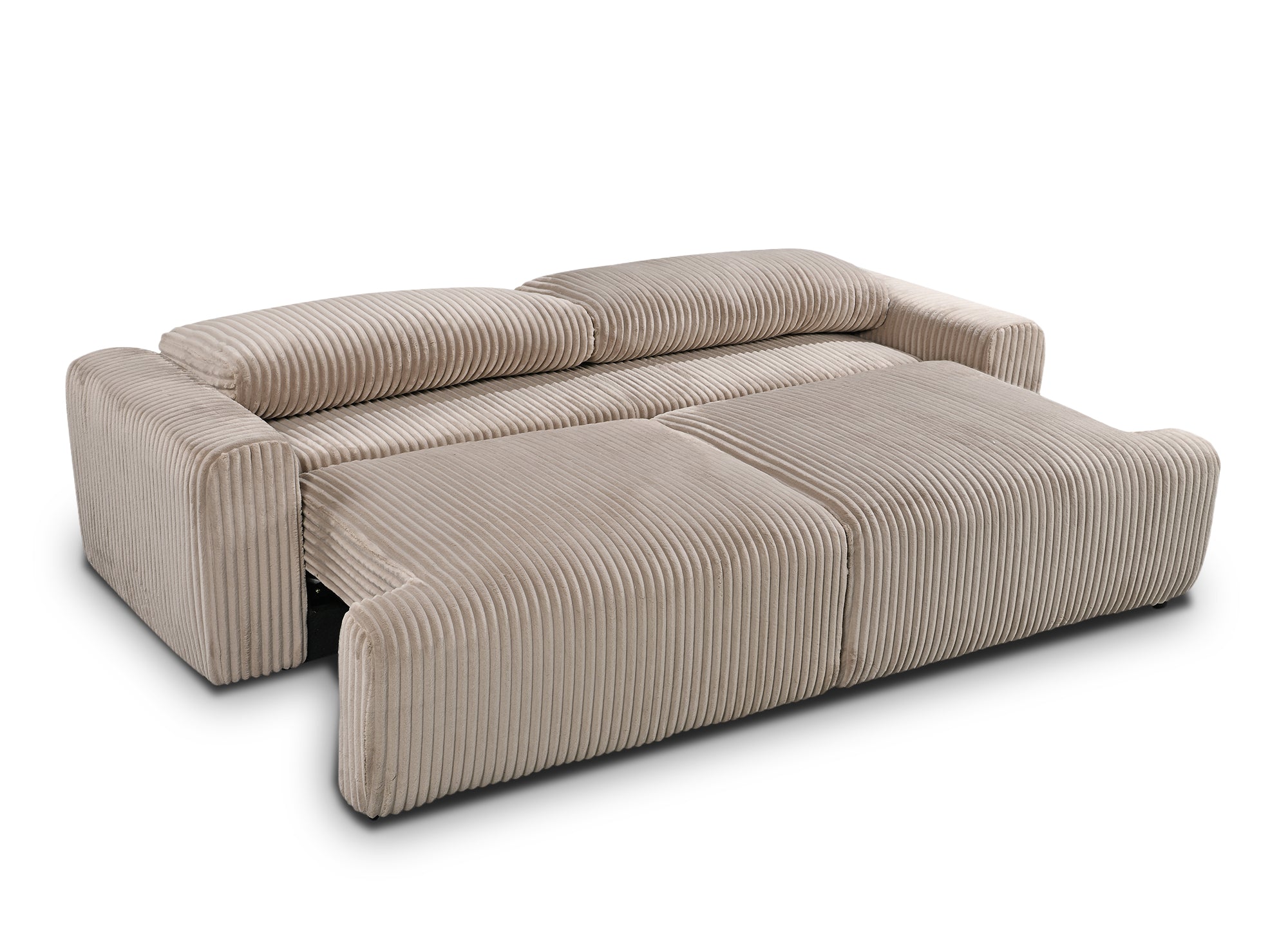 Sofá convertible MILO con almacenaje en pana gruesa color topo