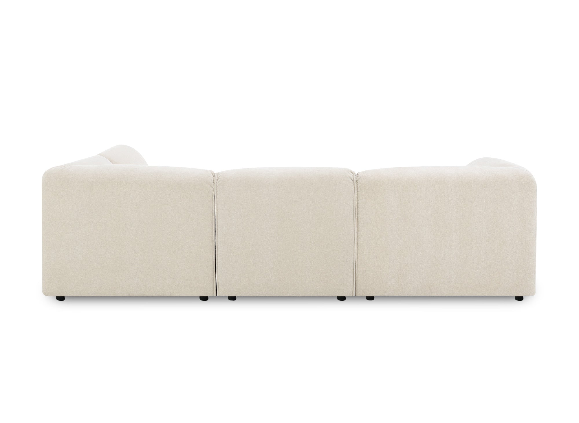 Sofá esquinero modular HARINA en terciopelo beige