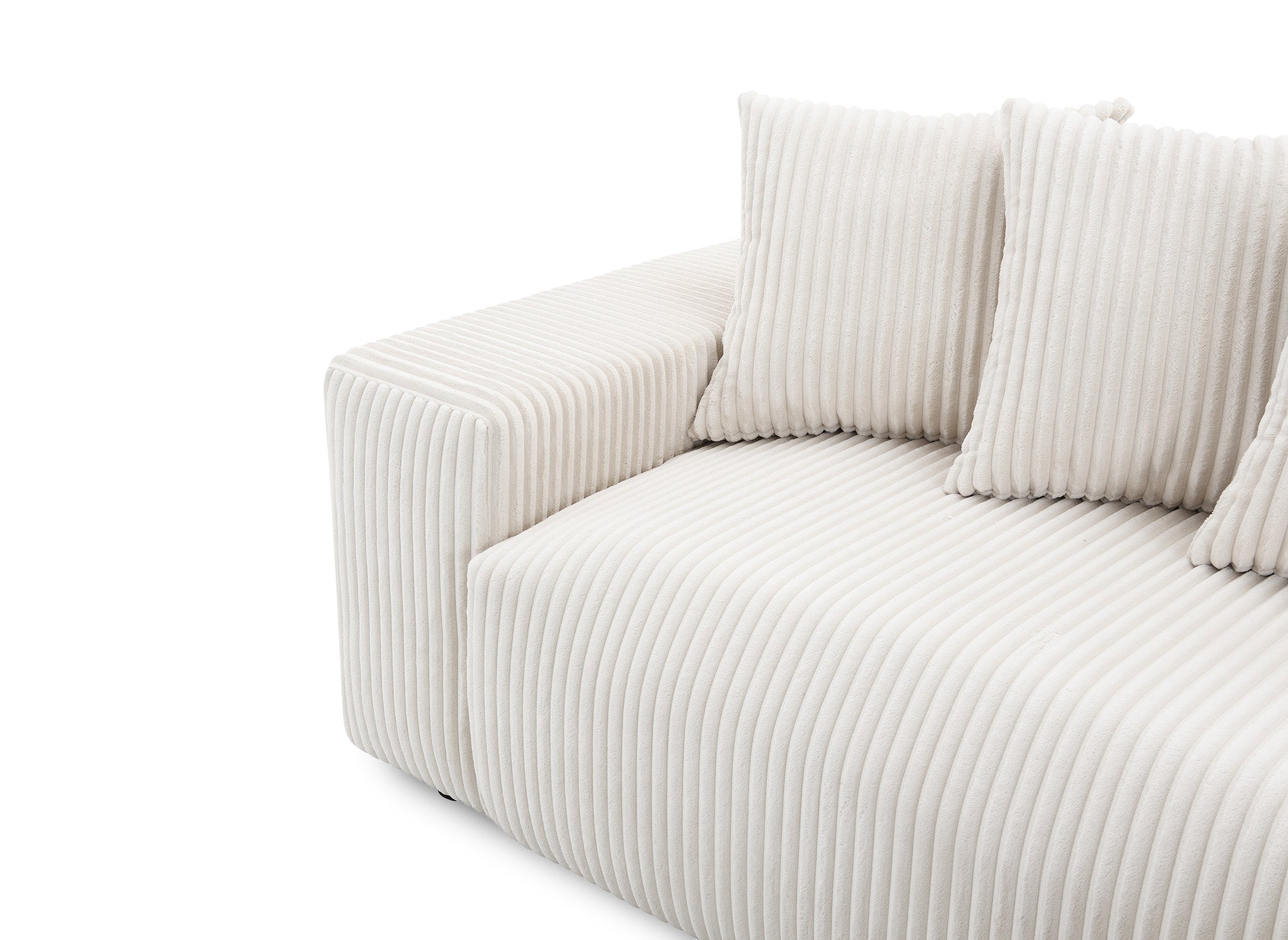 Sofá cama esquinero reversible NOELIA con almacenaje en pana gruesa color beige