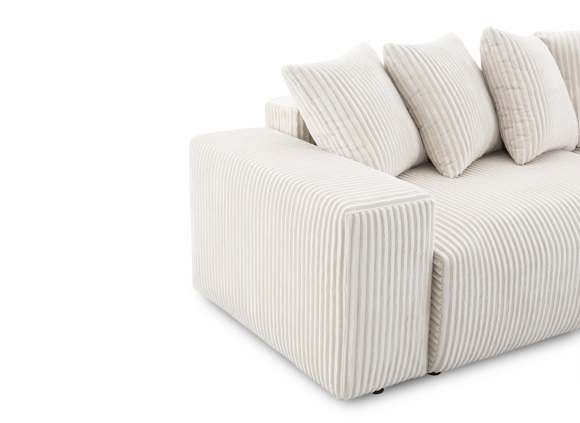 Sofá cama esquinero reversible NOELIA con almacenaje en pana gruesa color beige