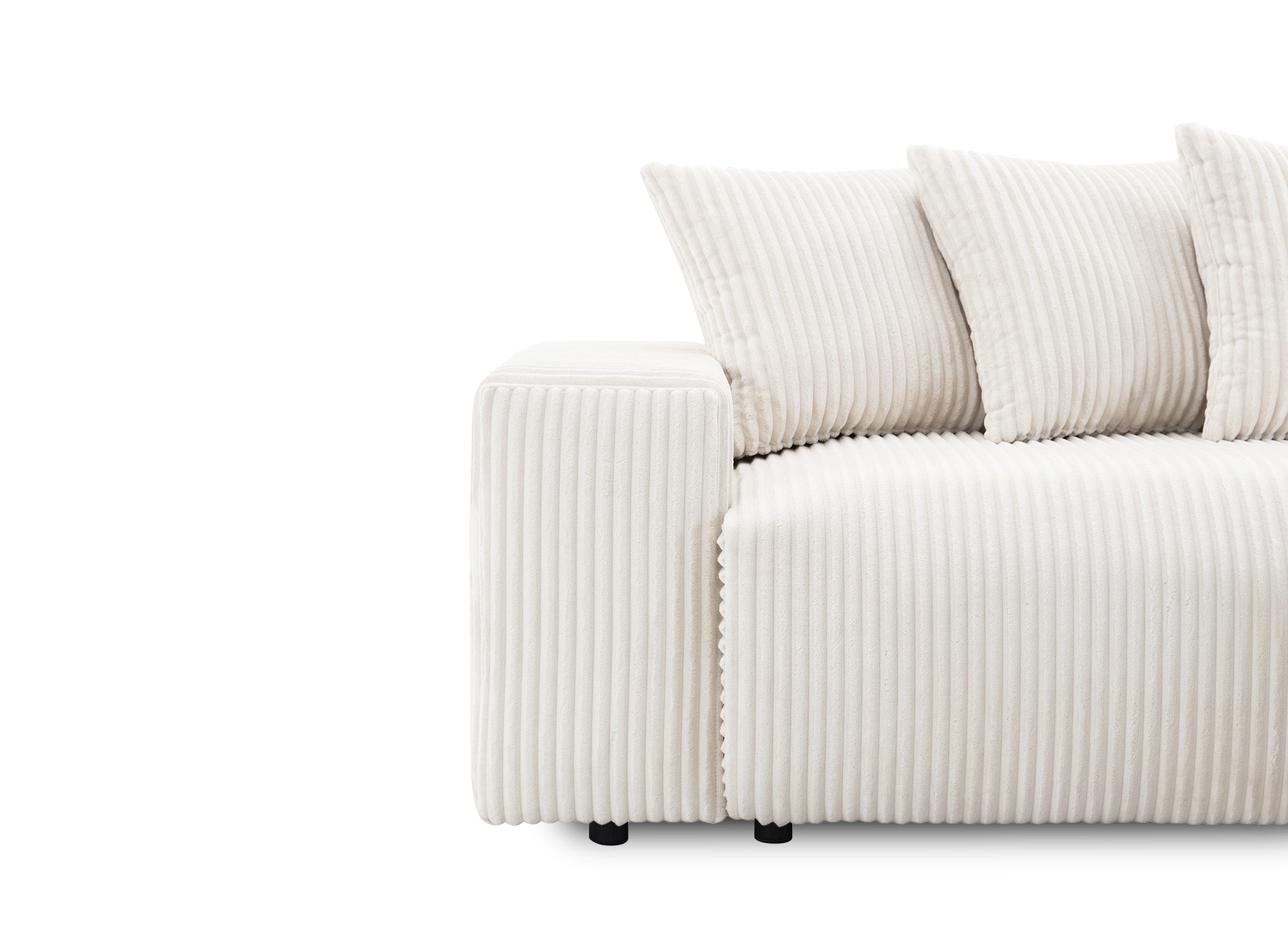 Sofá cama esquinero reversible NOELIA con almacenaje en pana gruesa color beige