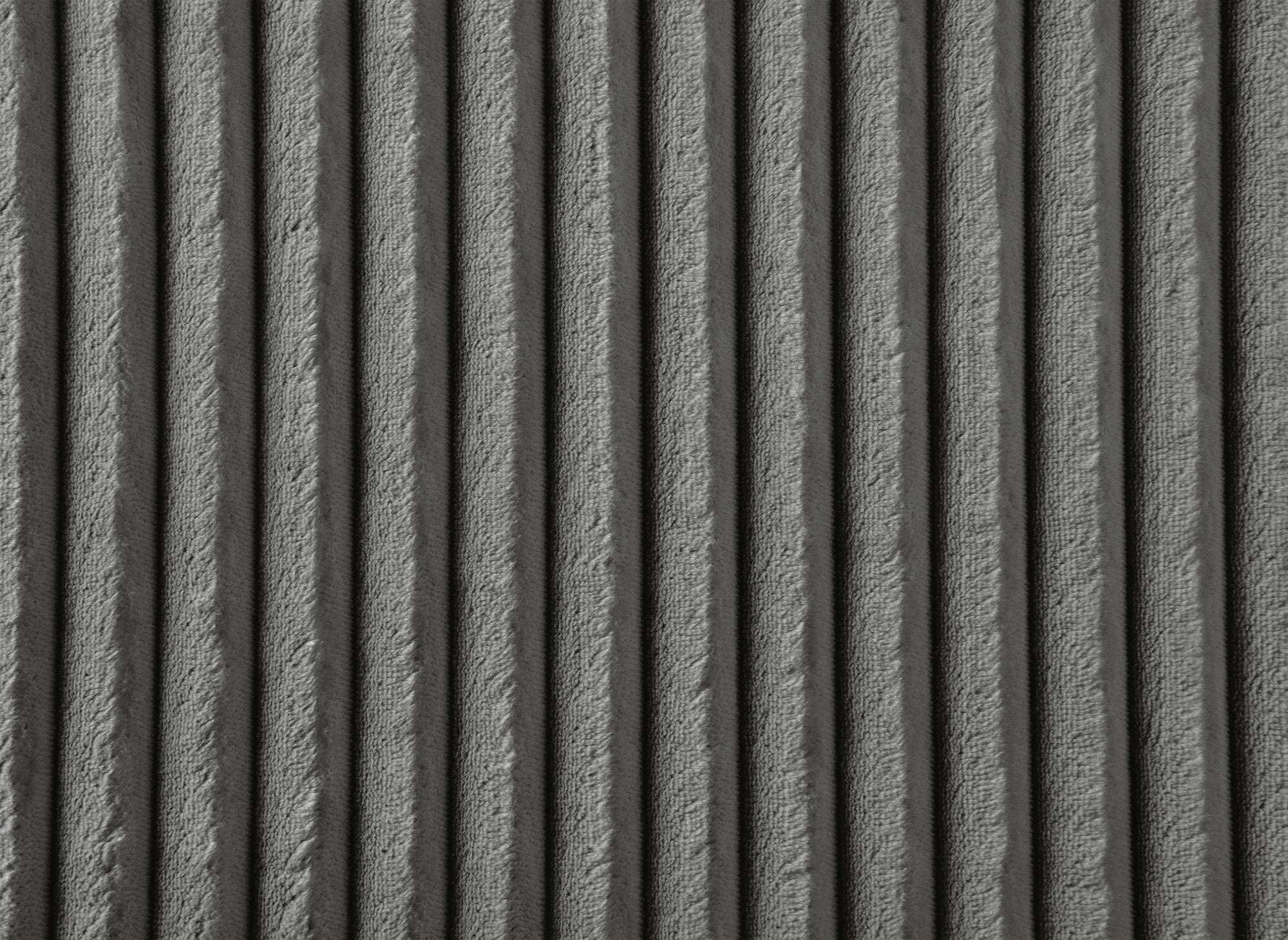 Sofá cama panorámico reversible NOELIA con almacenaje en pana gris gruesa