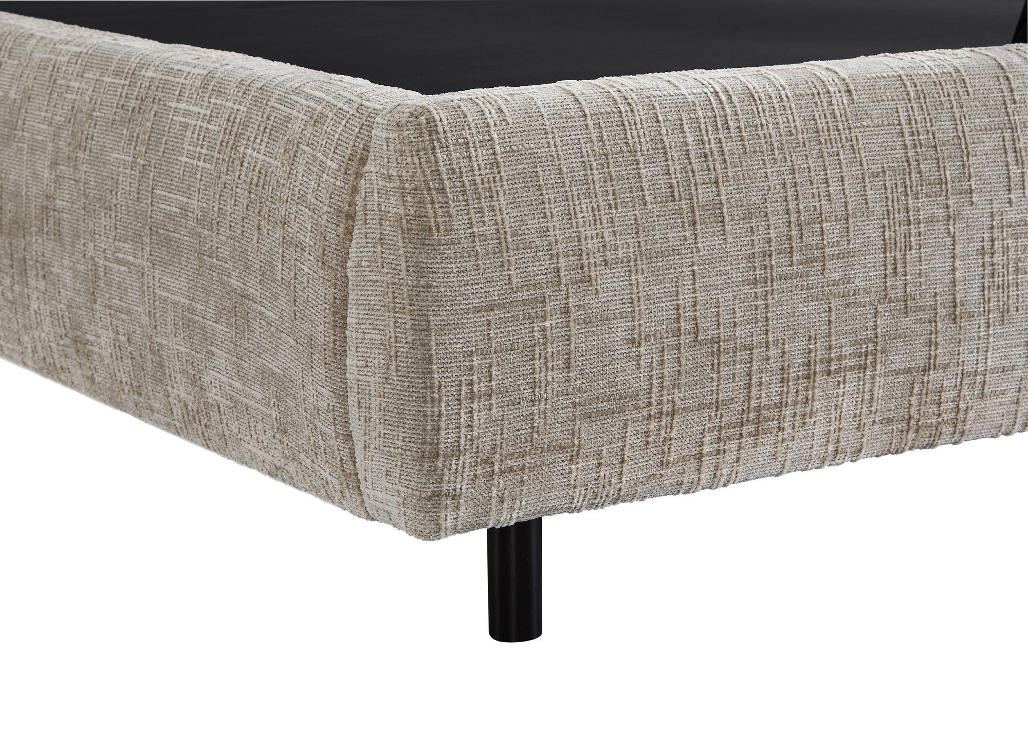 Cama con almacenaje MELO de terciopelo jaspeado color topo, 140x190 cm