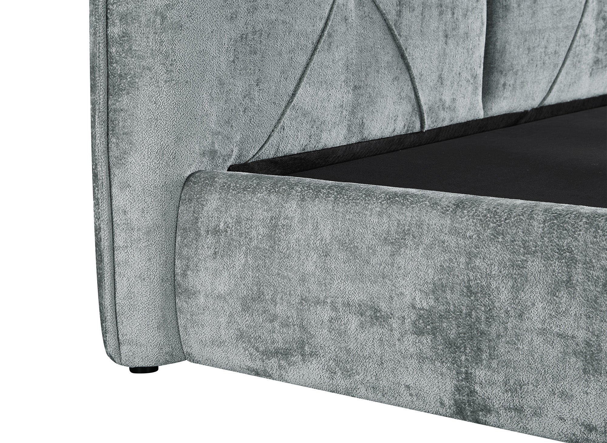 Cama de almacenaje NOAH de 180x200 cm en tejido bouclé gris suave