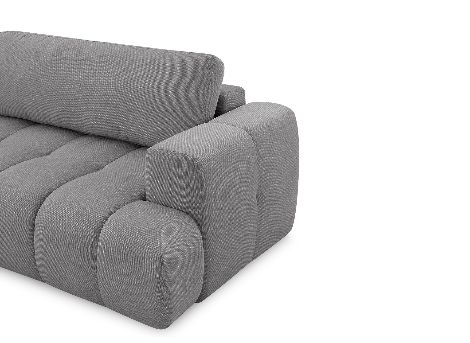 Sofá cama esquinero HAVEN con almacenaje en tela gris - Esquina izquierda