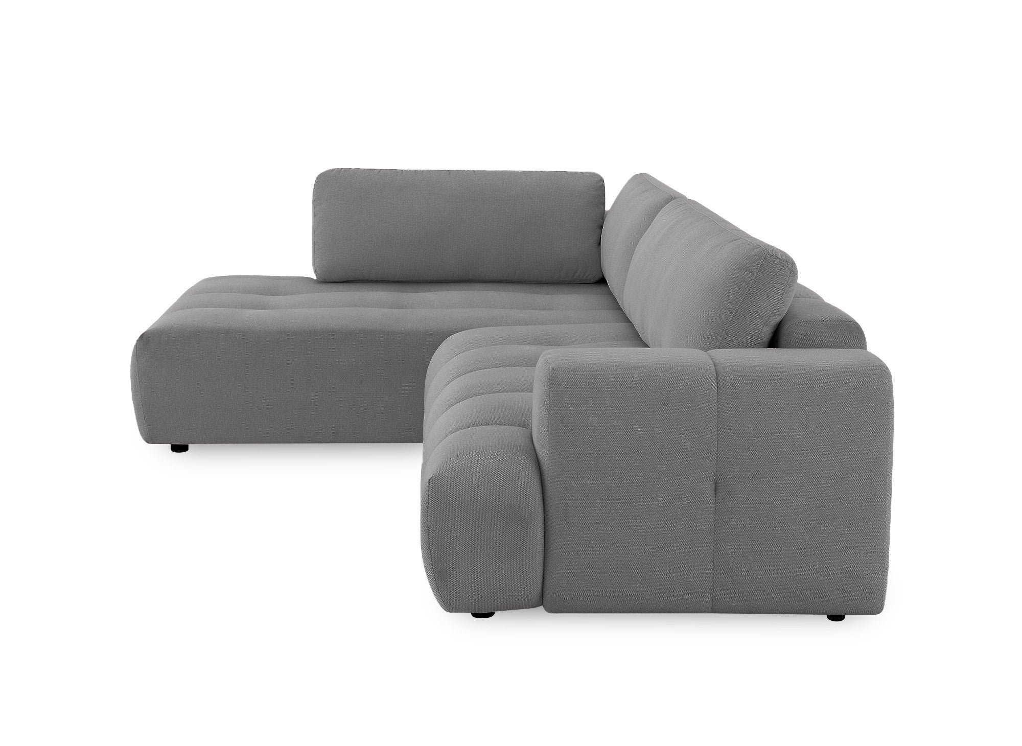 Sofá cama esquinero HAVEN con almacenaje en tela gris - Esquina izquierda