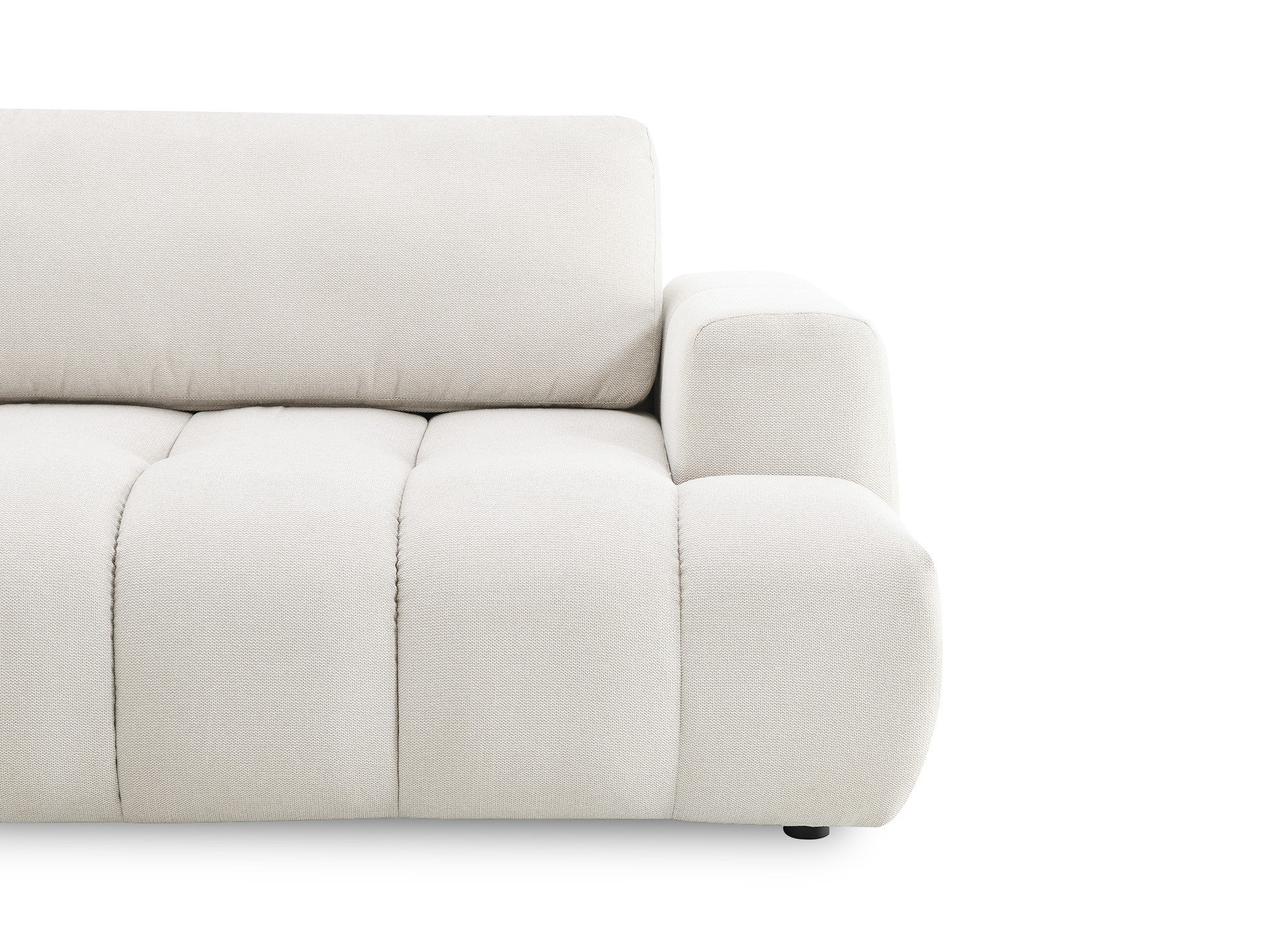 Sofá esquinero convertible HAVEN con almacenaje en tela beige - Esquina izquierda