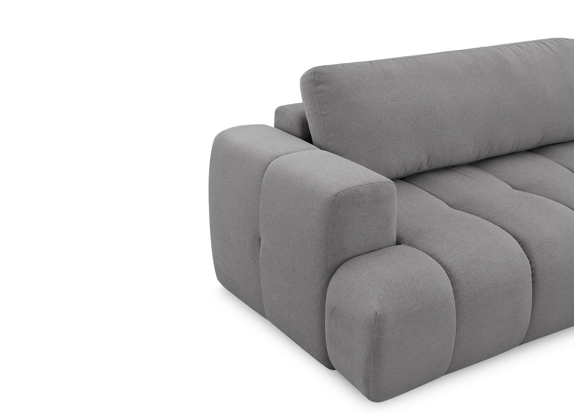 Sofá cama esquinero HAVEN con almacenaje en tela gris - Esquina derecha