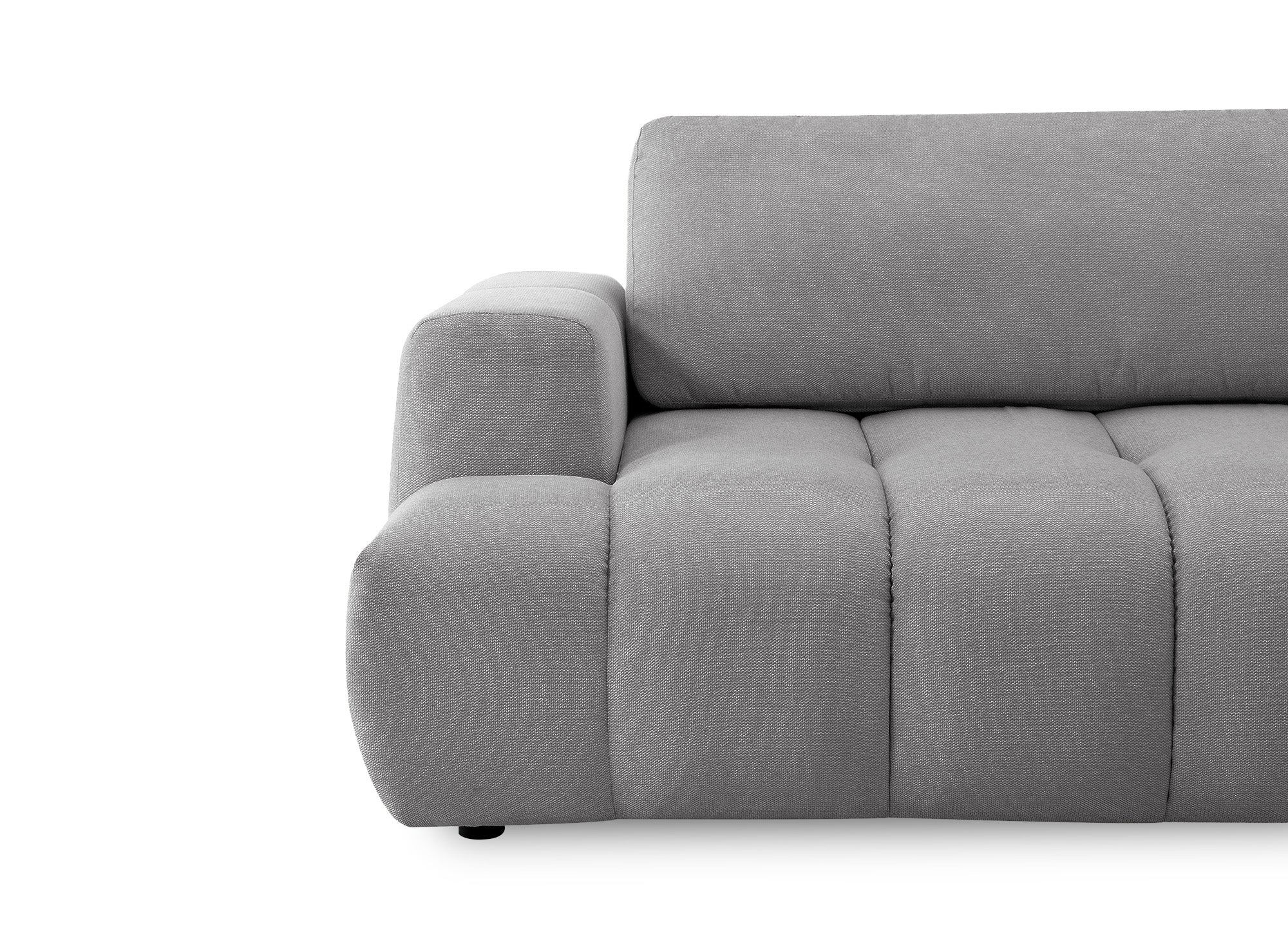 Sofá cama esquinero HAVEN con almacenaje en tela gris - Esquina derecha