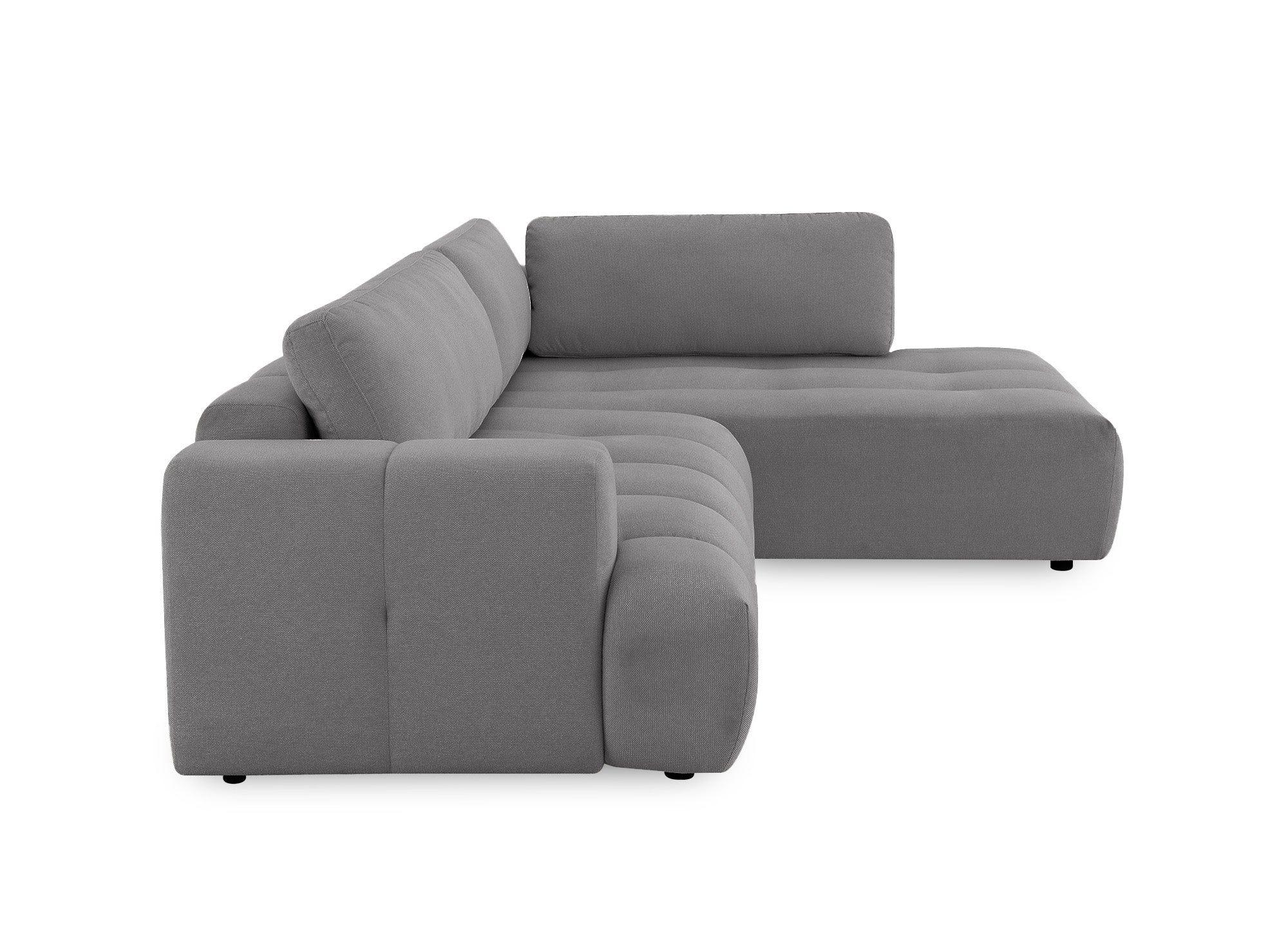 Sofá cama esquinero HAVEN con almacenaje en tela gris - Esquina derecha