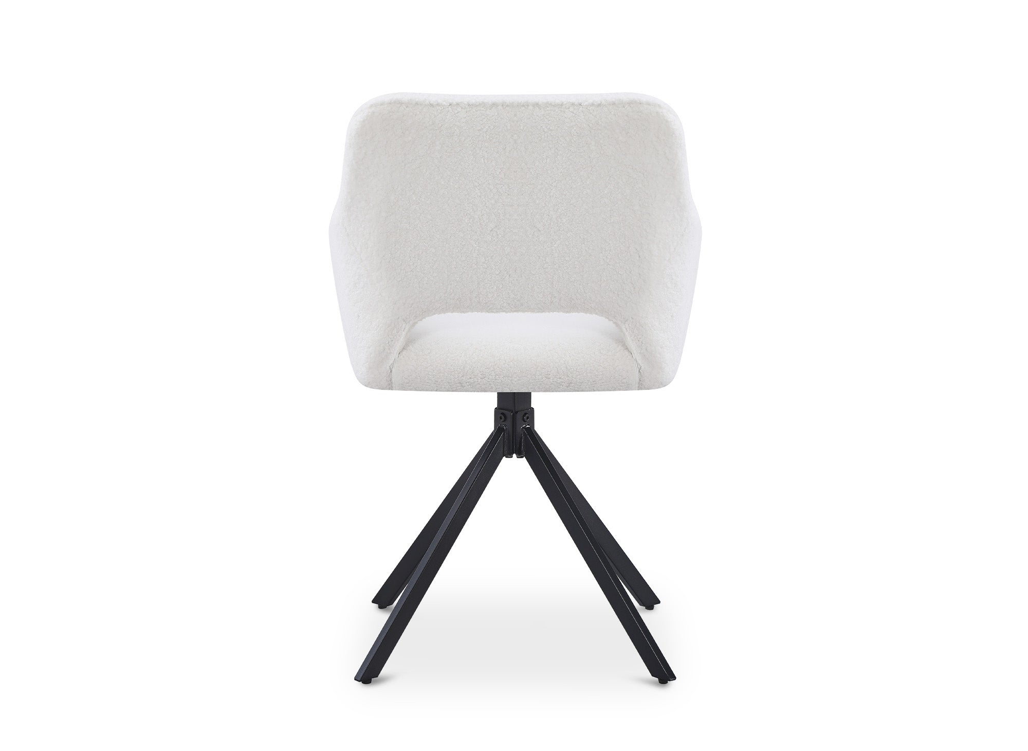 Juego de 2 sillas giratorias de diseño CIEL en tela bouclé color blanco hueso