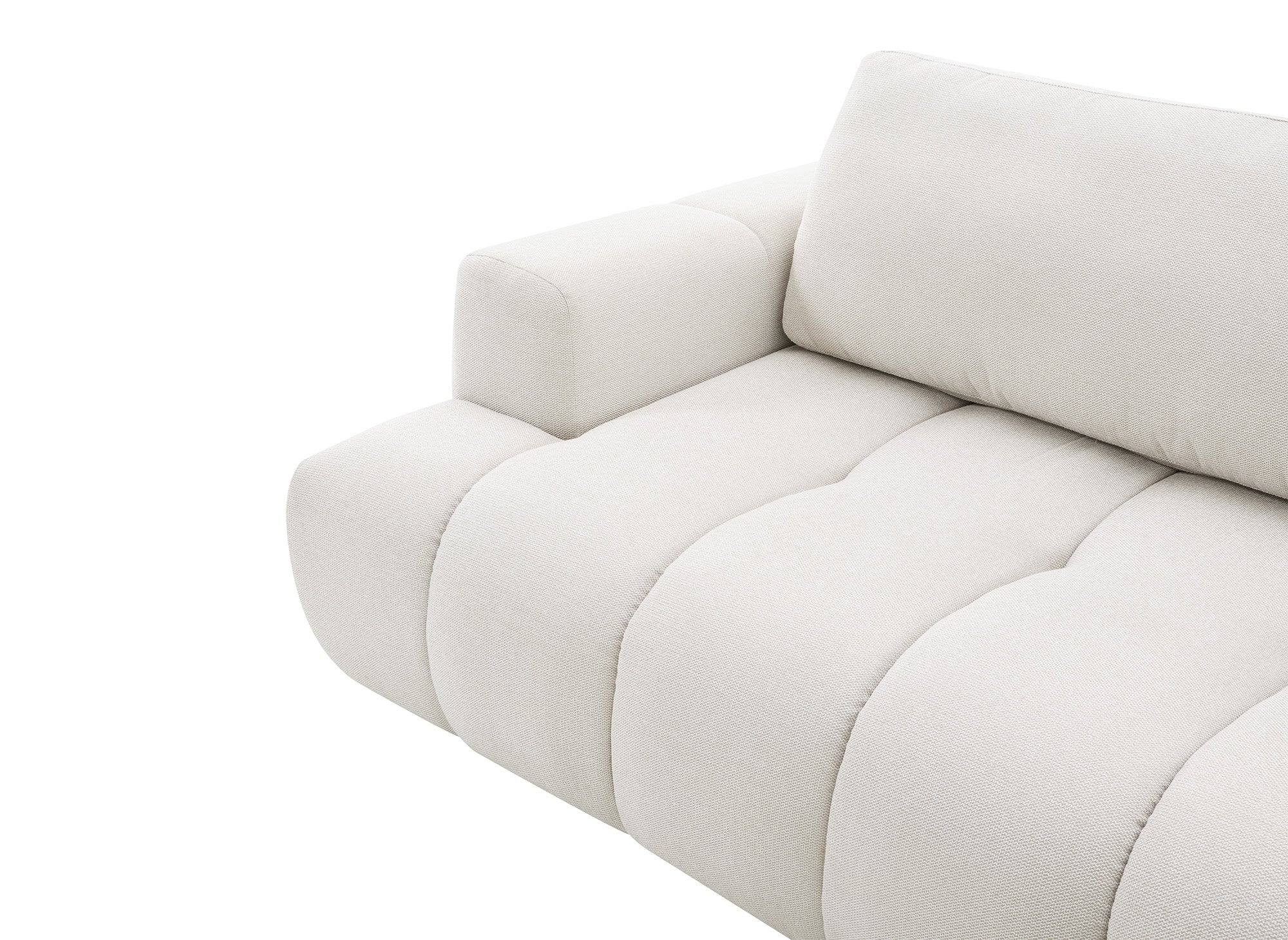 Sofá esquinero convertible HAVEN con almacenaje en tela beige - Esquinero derecho