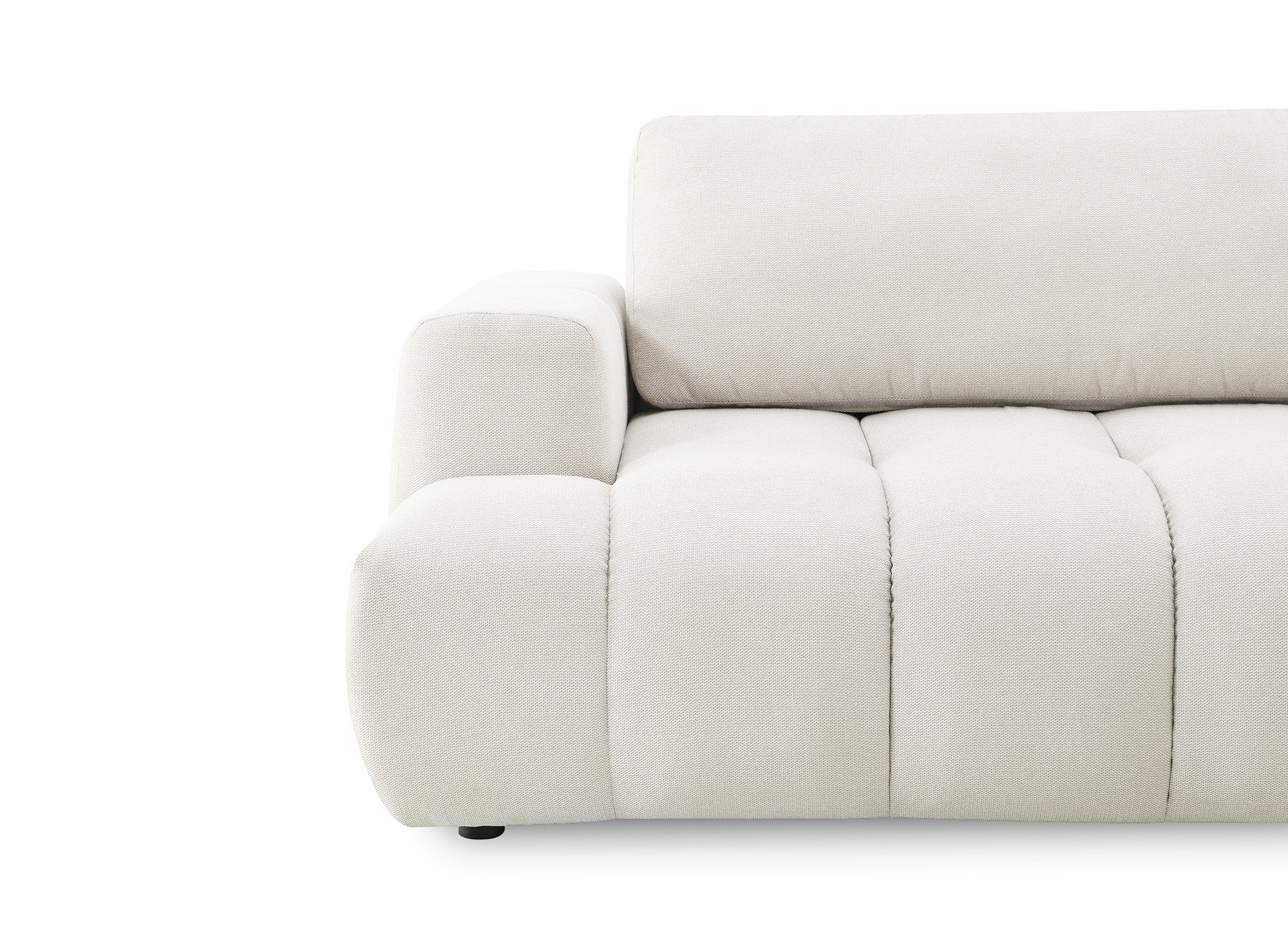 Sofá esquinero convertible HAVEN con almacenaje en tela beige - Esquinero derecho