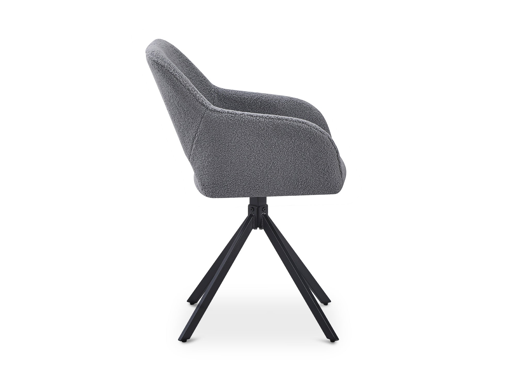 Juego de 2 sillas giratorias de diseño en tela bouclé gris cielo