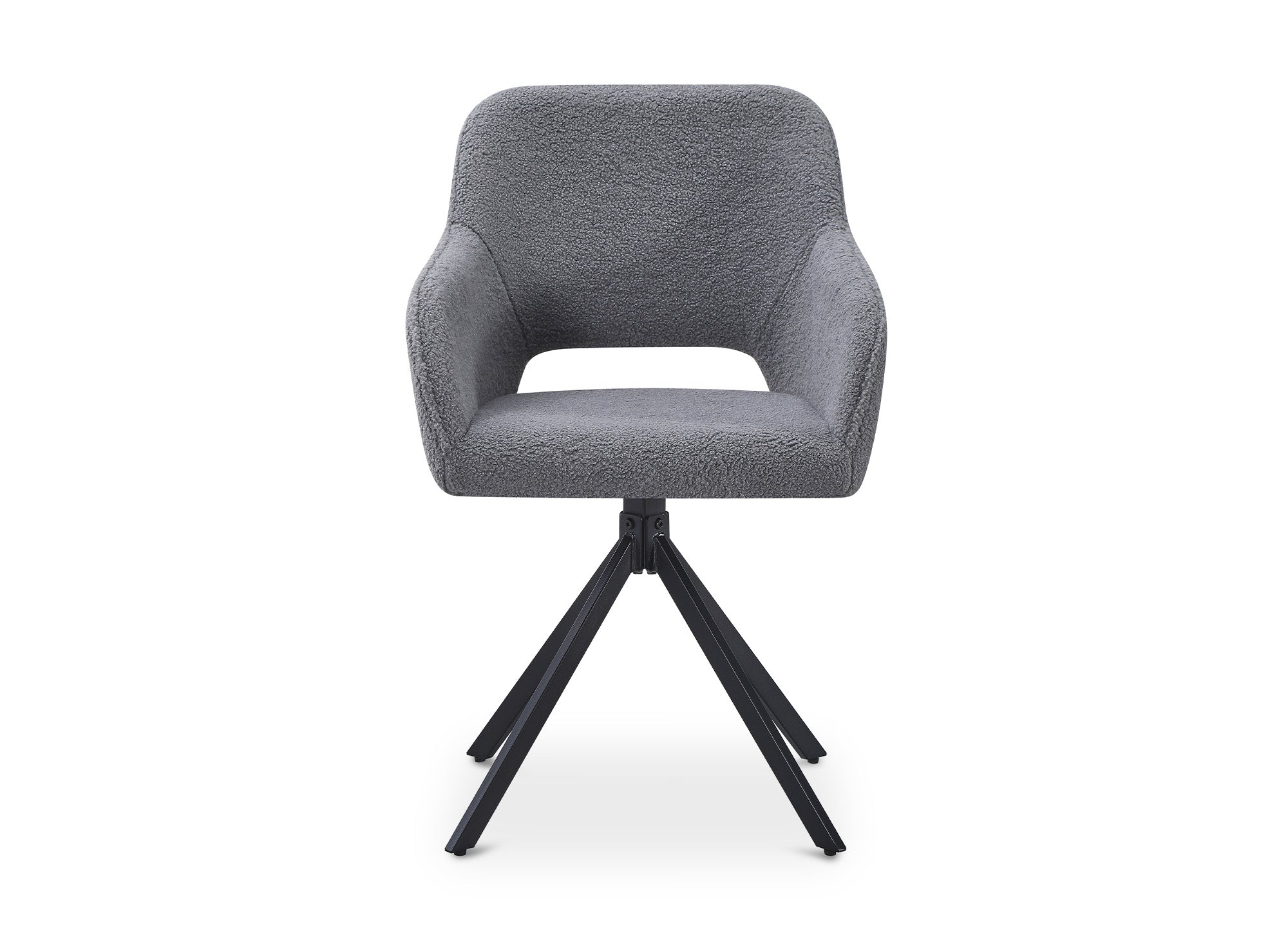 Juego de 2 sillas giratorias de diseño en tela bouclé gris cielo