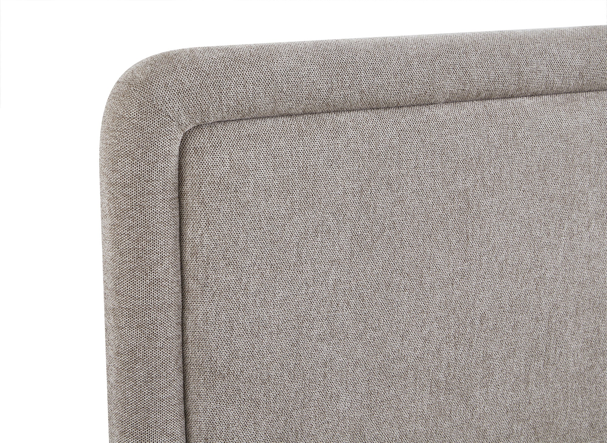 Cama doble ANELA de tela suave color topo, 160 x 200 cm