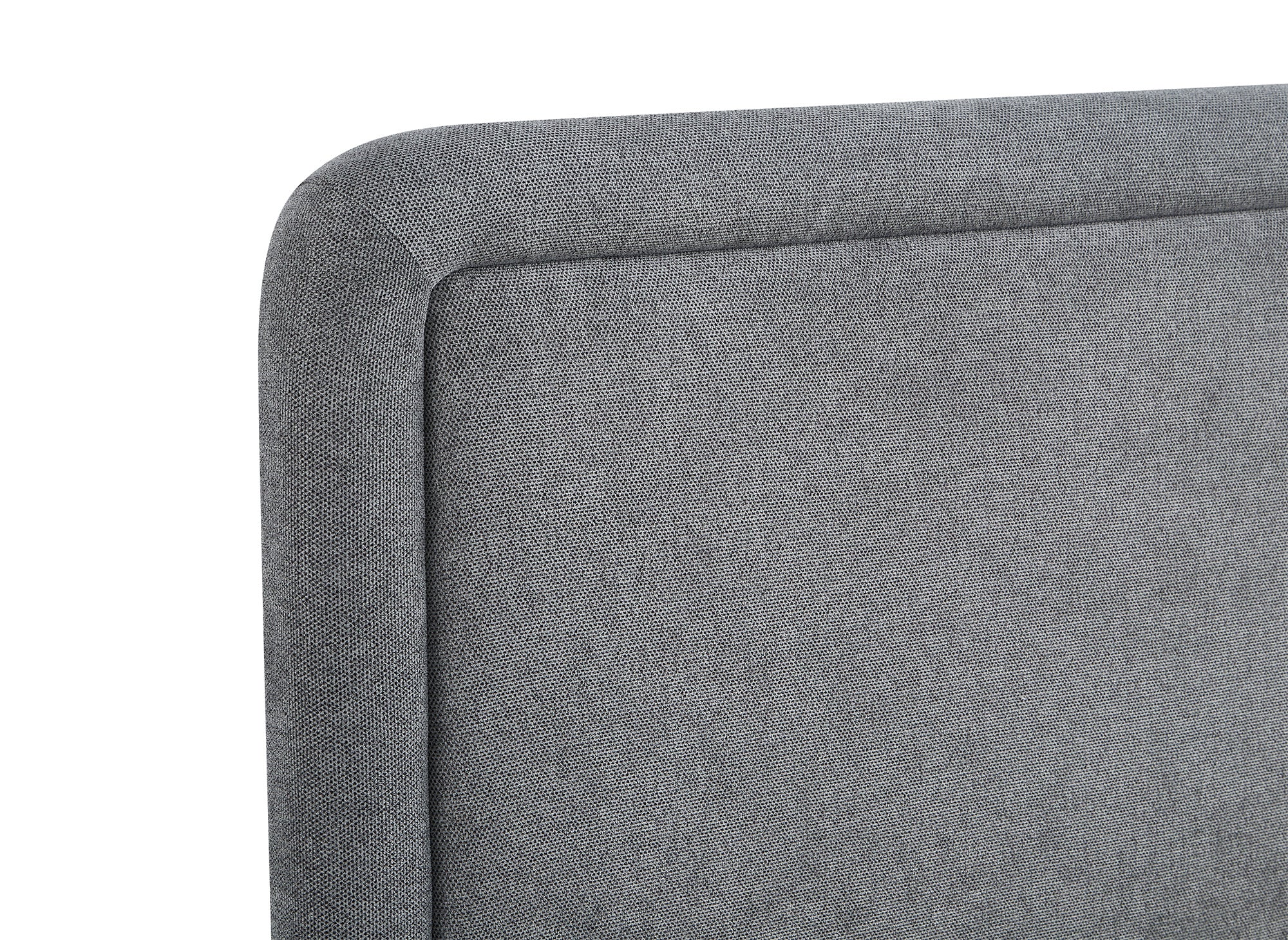 Cama doble ANELA de tela gris suave, 140 x 190 cm