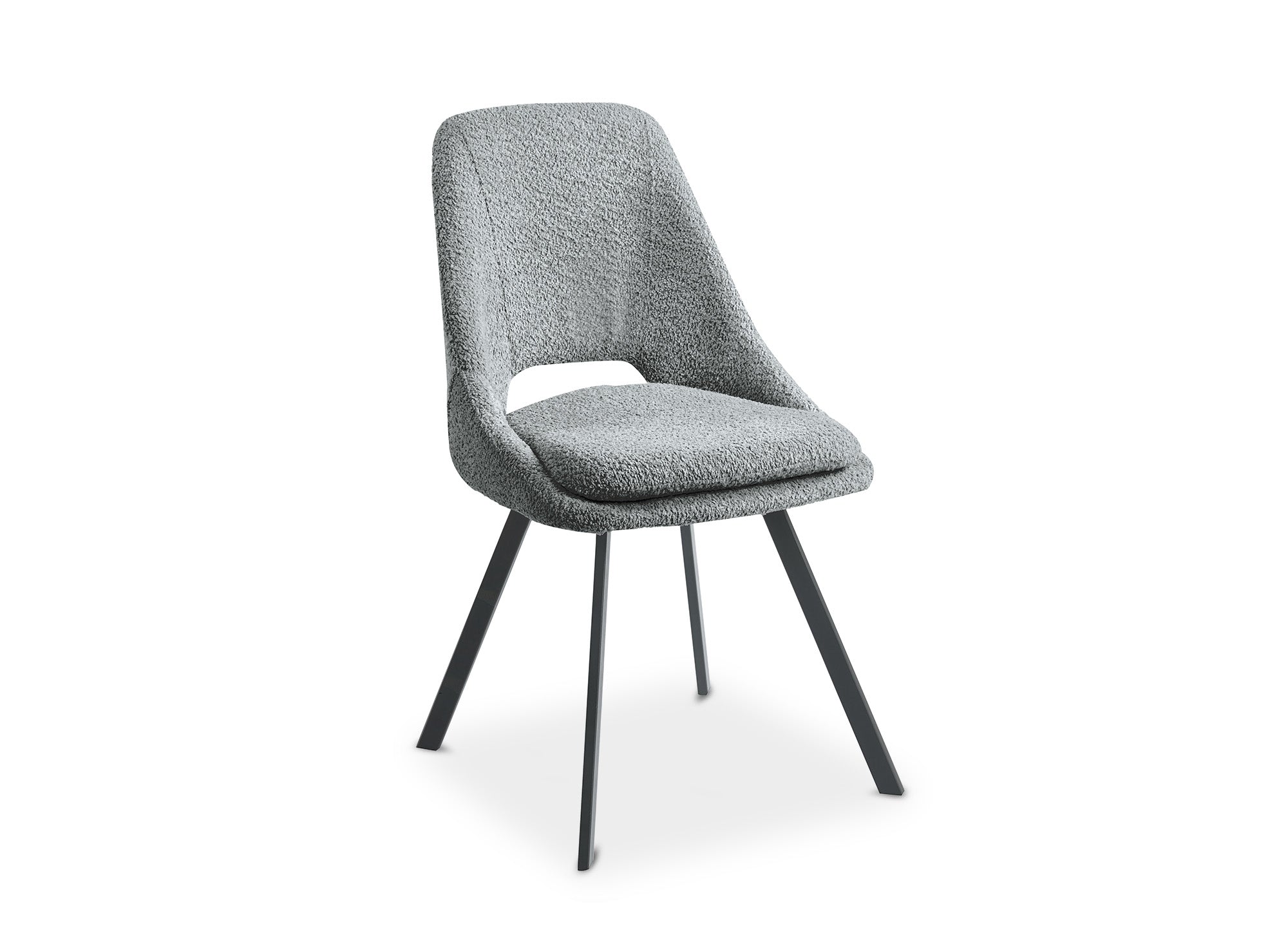 Conjunto de 4 sillas NARCISSE de color gris claro con efecto piel de oveja