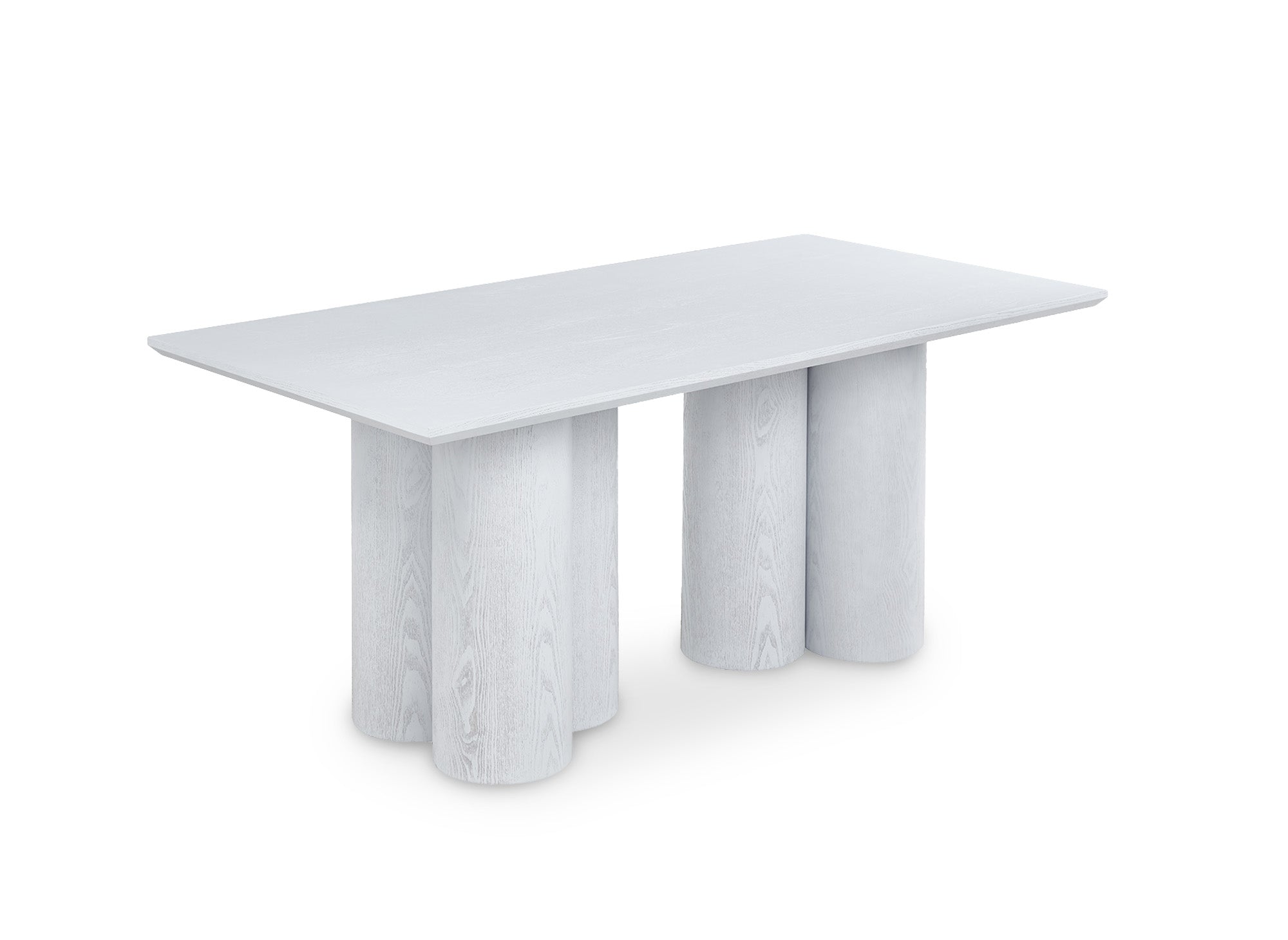 Mesa de comedor blanca con patas de forma orgánica, 6 plazas, ROSALIA