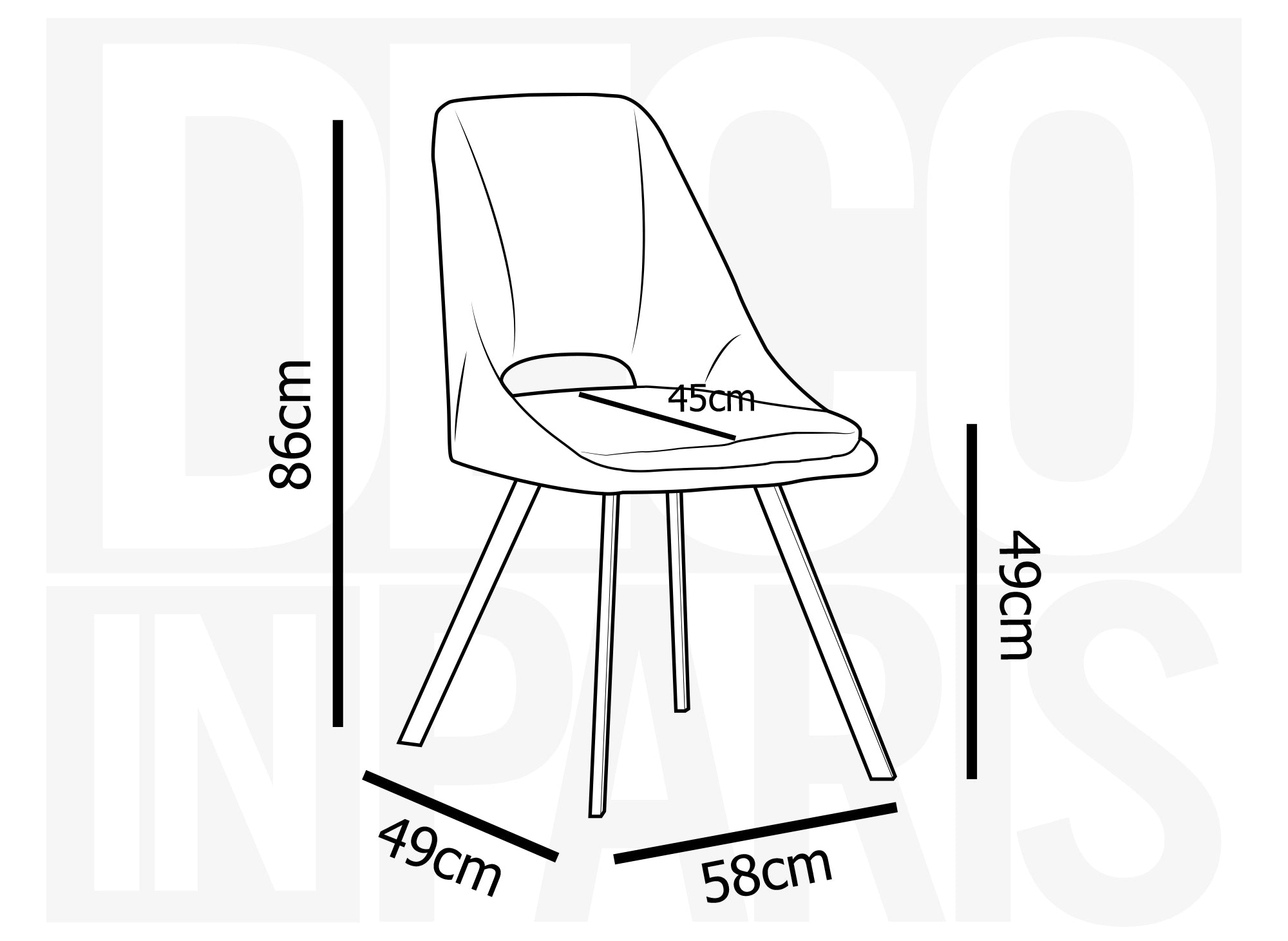 Juego de 4 sillas NARCISSE de terciopelo texturizado beige