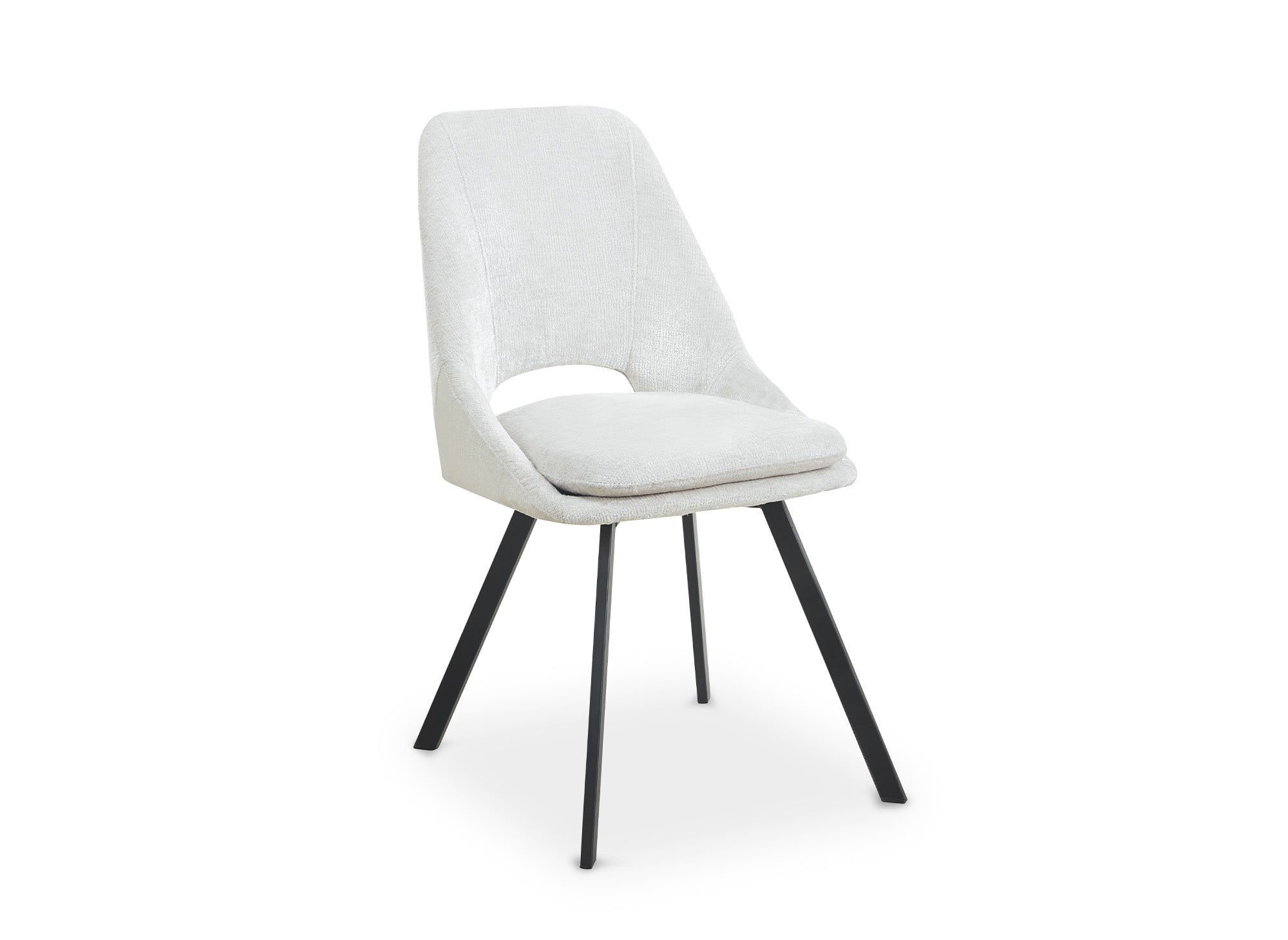 Juego de 4 sillas NARCISSE de terciopelo texturizado beige