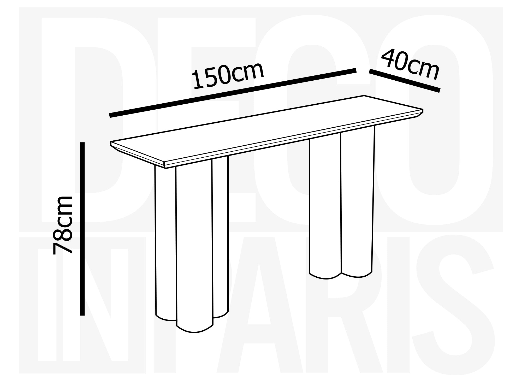 Mesa consola ROSALIA blanca con patas de forma orgánica