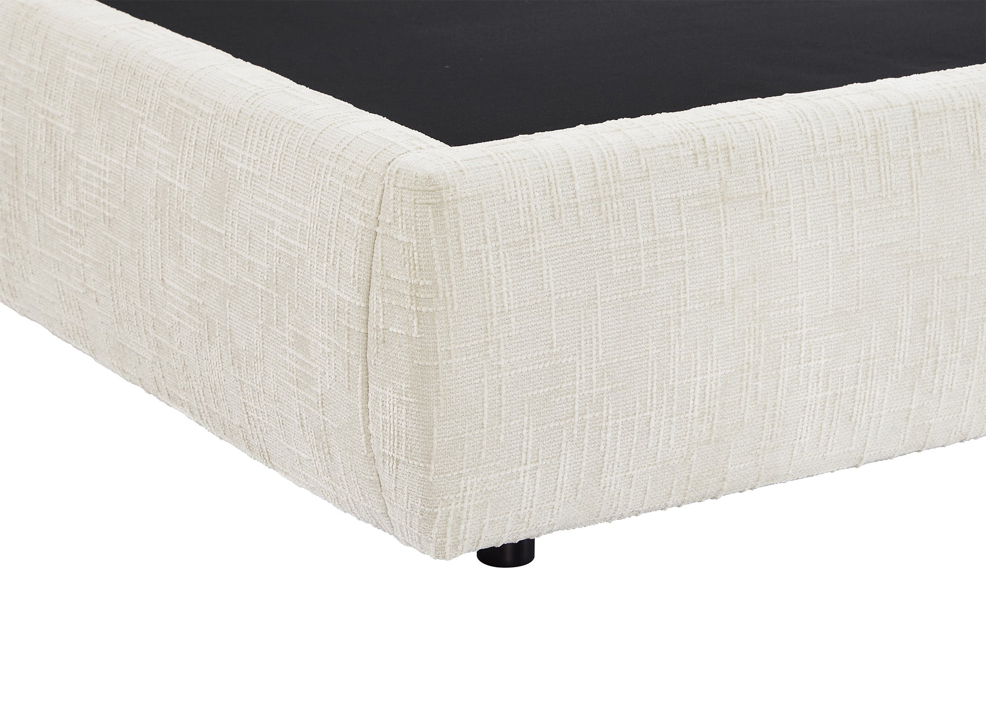 Cama de almacenaje MILENA de terciopelo jaspeado beige de 160x200 cm