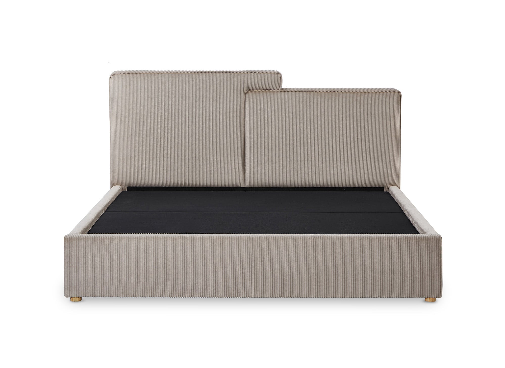 Cama de almacenaje ZELIA de 180x200 cm en pana color topo