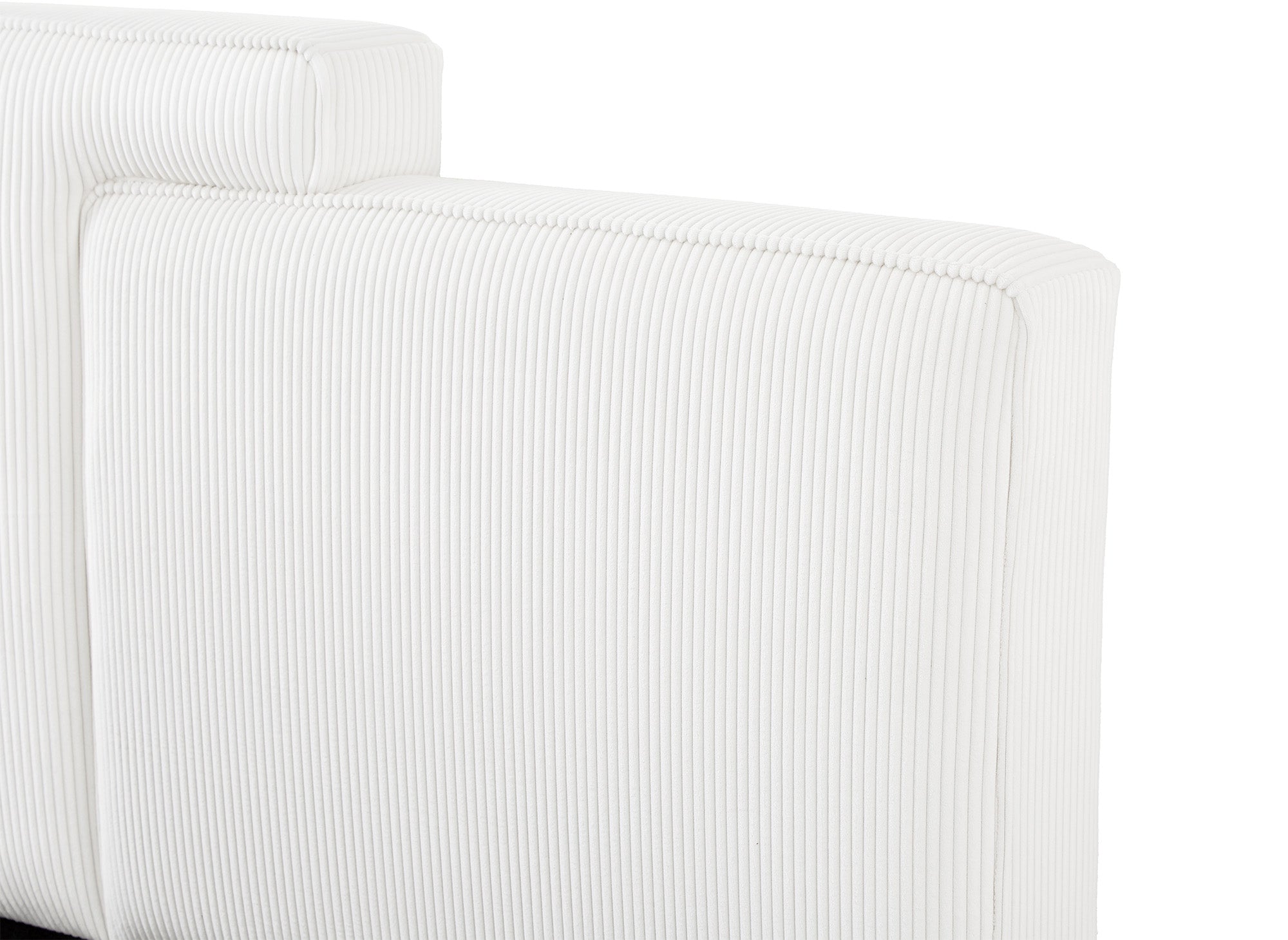 Cama de almacenaje ZELIA de 180x200 cm en pana color blanco roto