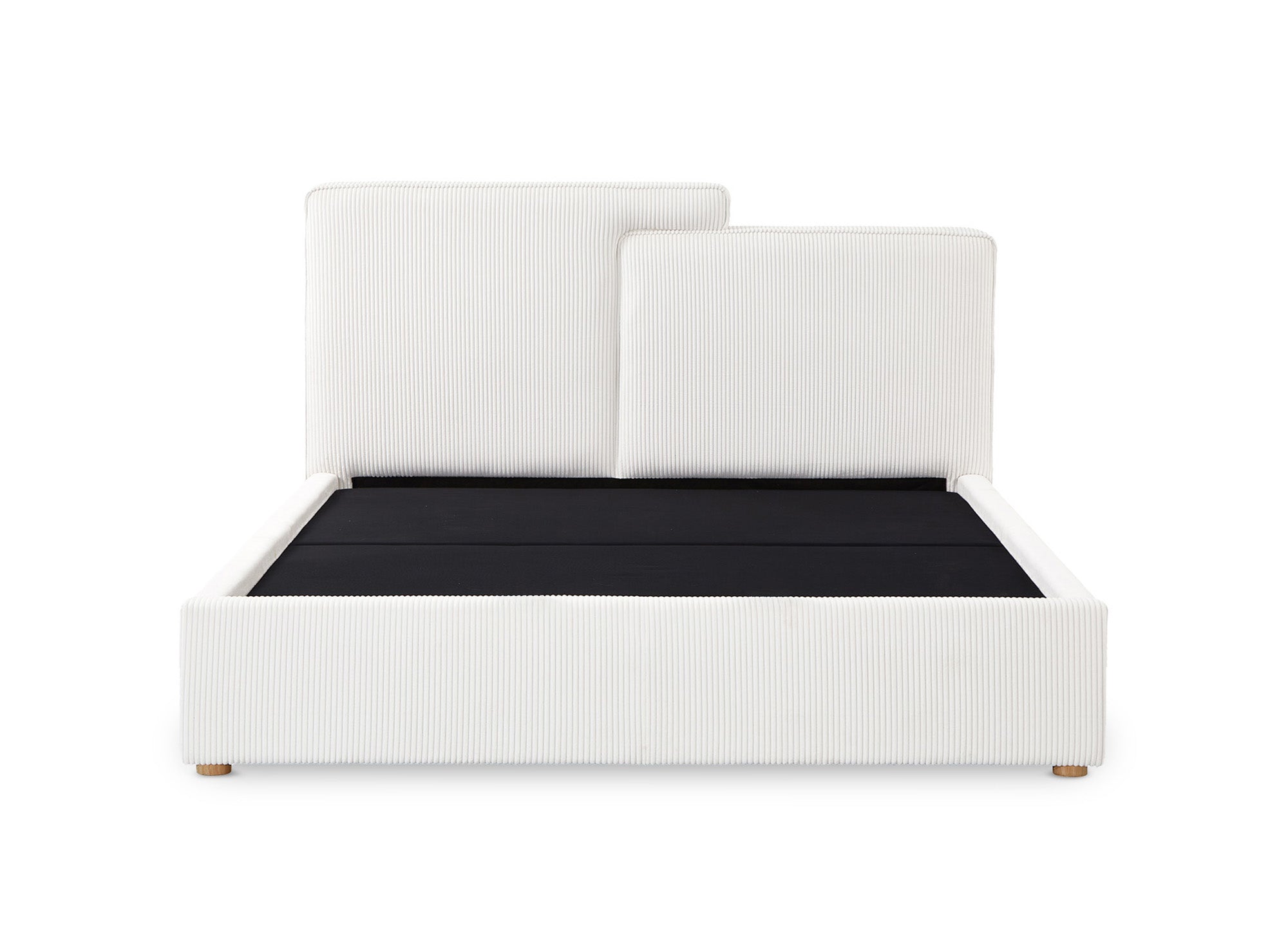 Cama de almacenaje ZELIA de 160x200 cm en pana color crudo