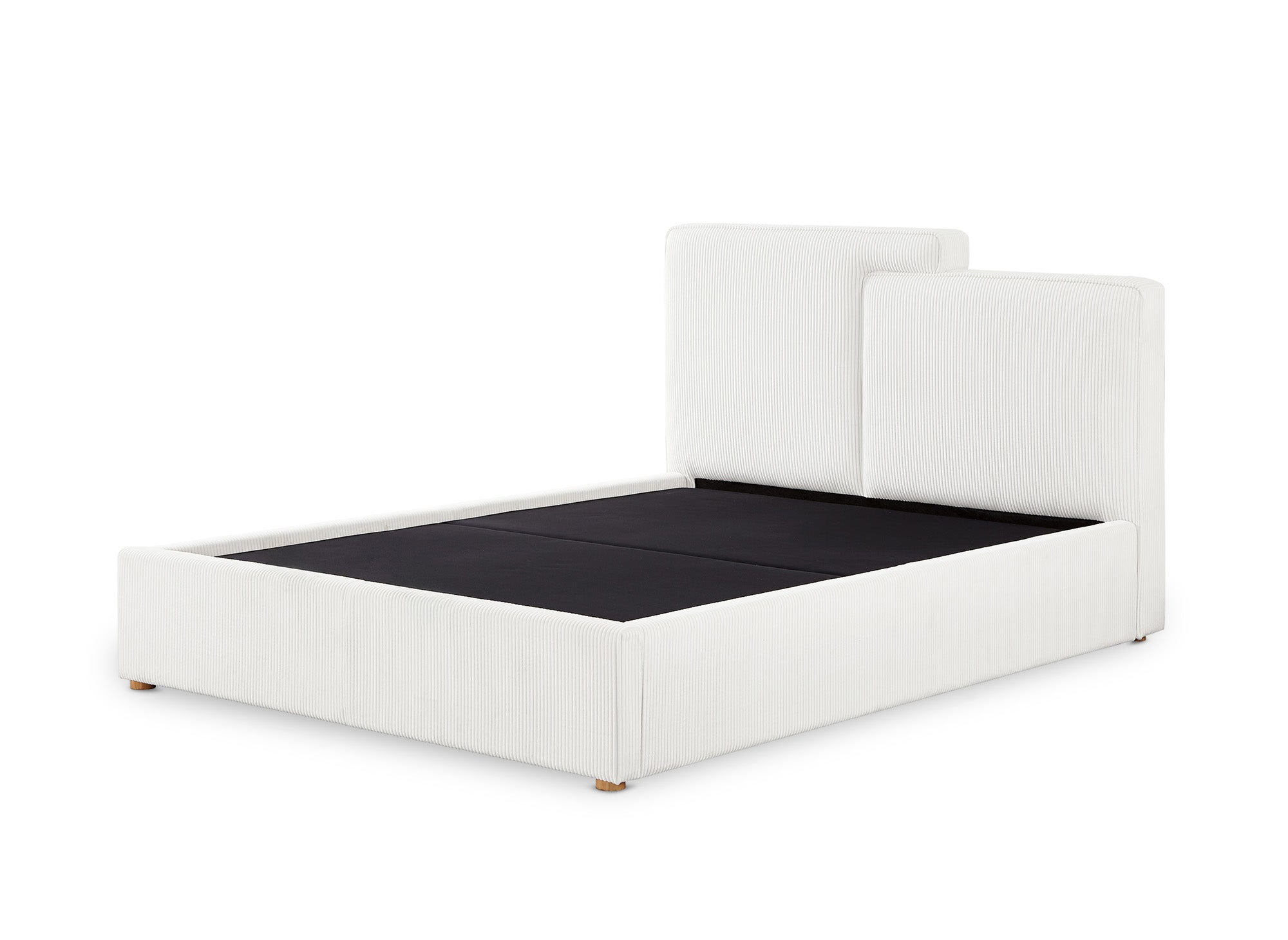 Cama de almacenaje ZELIA de 160x200 cm en pana color crudo